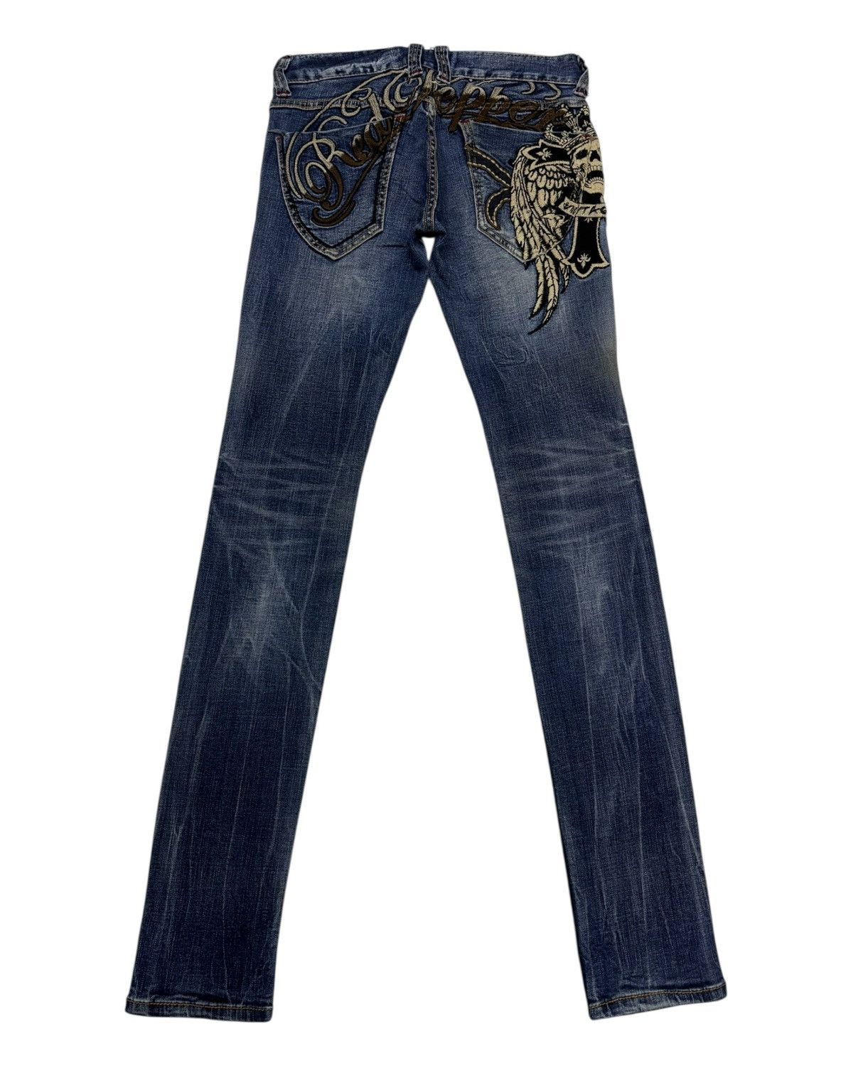If Six Was Nine ☠️Red Pepper Skull Embroidery Skinny Jeans Size 26" / US 2 / IT 38 - 5 Thumbnail