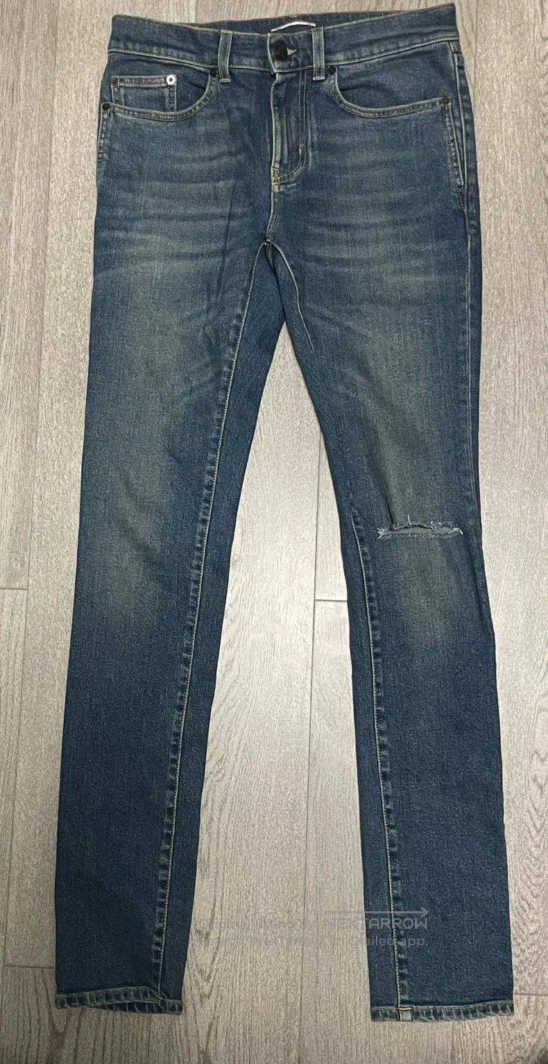 Saint Laurent Paris Saint Laurent SLP D02 Indigo Distressed Jeans. Size US 28 / EU 44 - 1 Thumbnail
