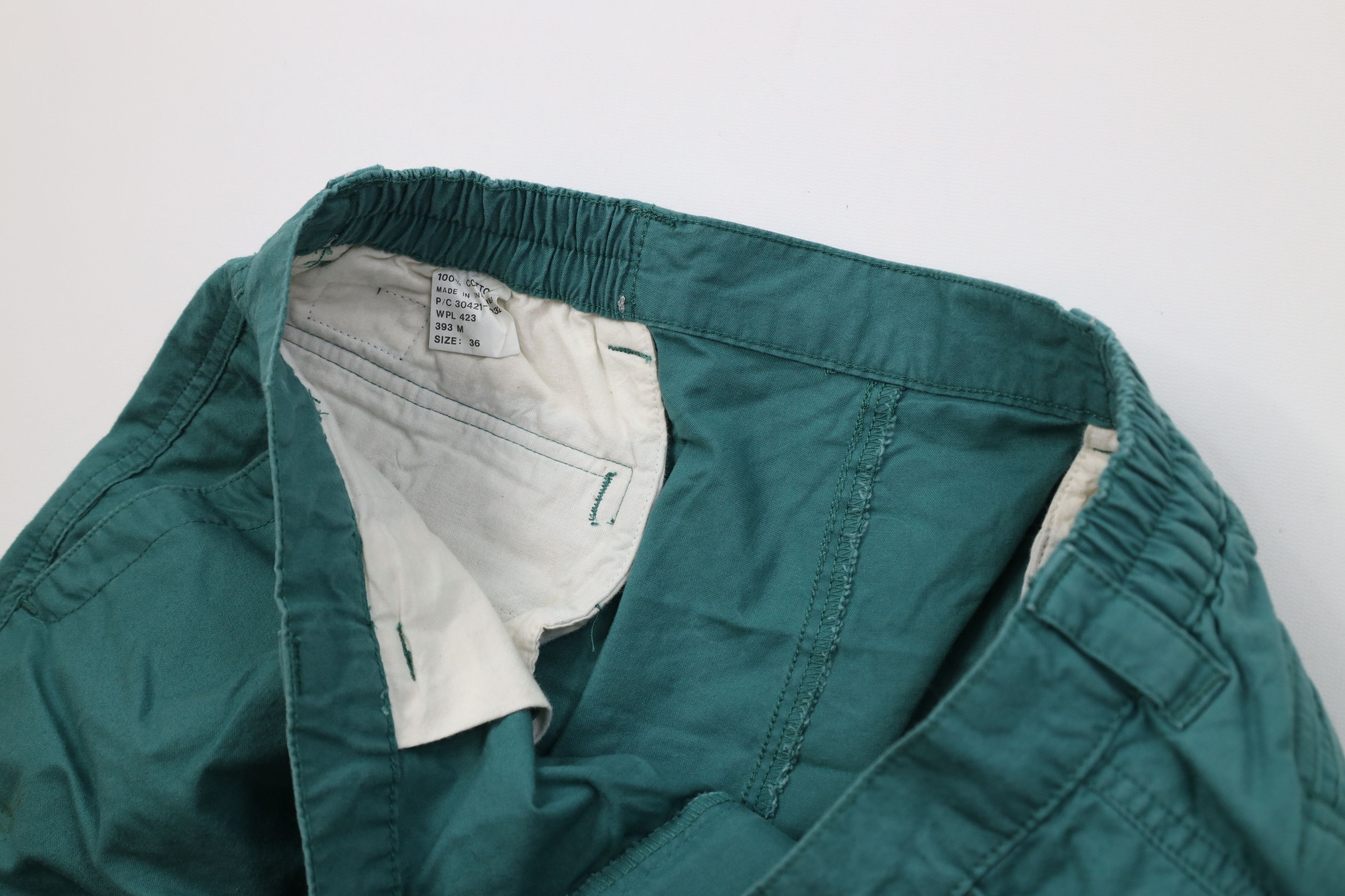 Vintage Vintage 90s Streetwear Pleated Above Knee Chino Shorts Green Size US 36 / EU 52 - 10 Thumbnail
