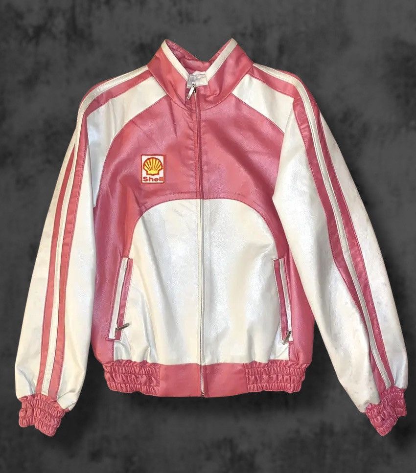 Other Pink Racing SHELL Genuine Leather Vintage Moto Hype Jacket Size M / US 6-8 / IT 42-44 - 1 Thumbnail