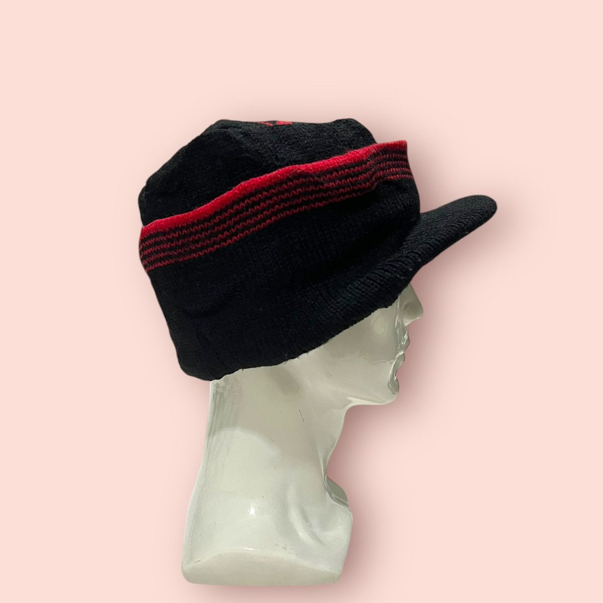 14th Addiction × Homespun Knitwear × Japanese Brand VINTAGE RED SNOWFLAKE LOGO KNITTED ALT BEANIE HAT Size ONE SIZE - 12 Thumbnail