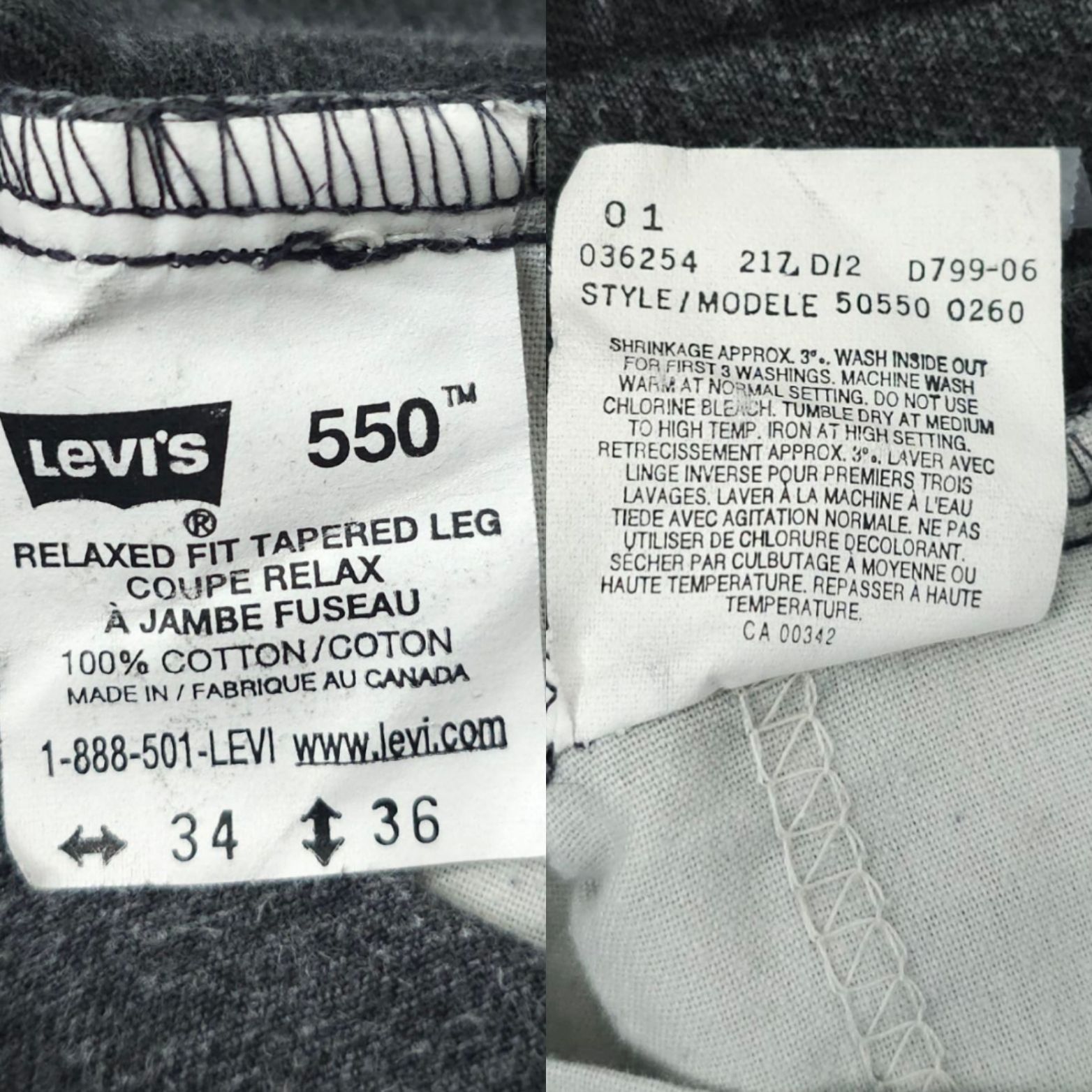 Levi's Levis 550 Relaxed Fit Tapered Leg Jeans READ Mens 34x35 Size US 34 / EU 50 - 8 Thumbnail