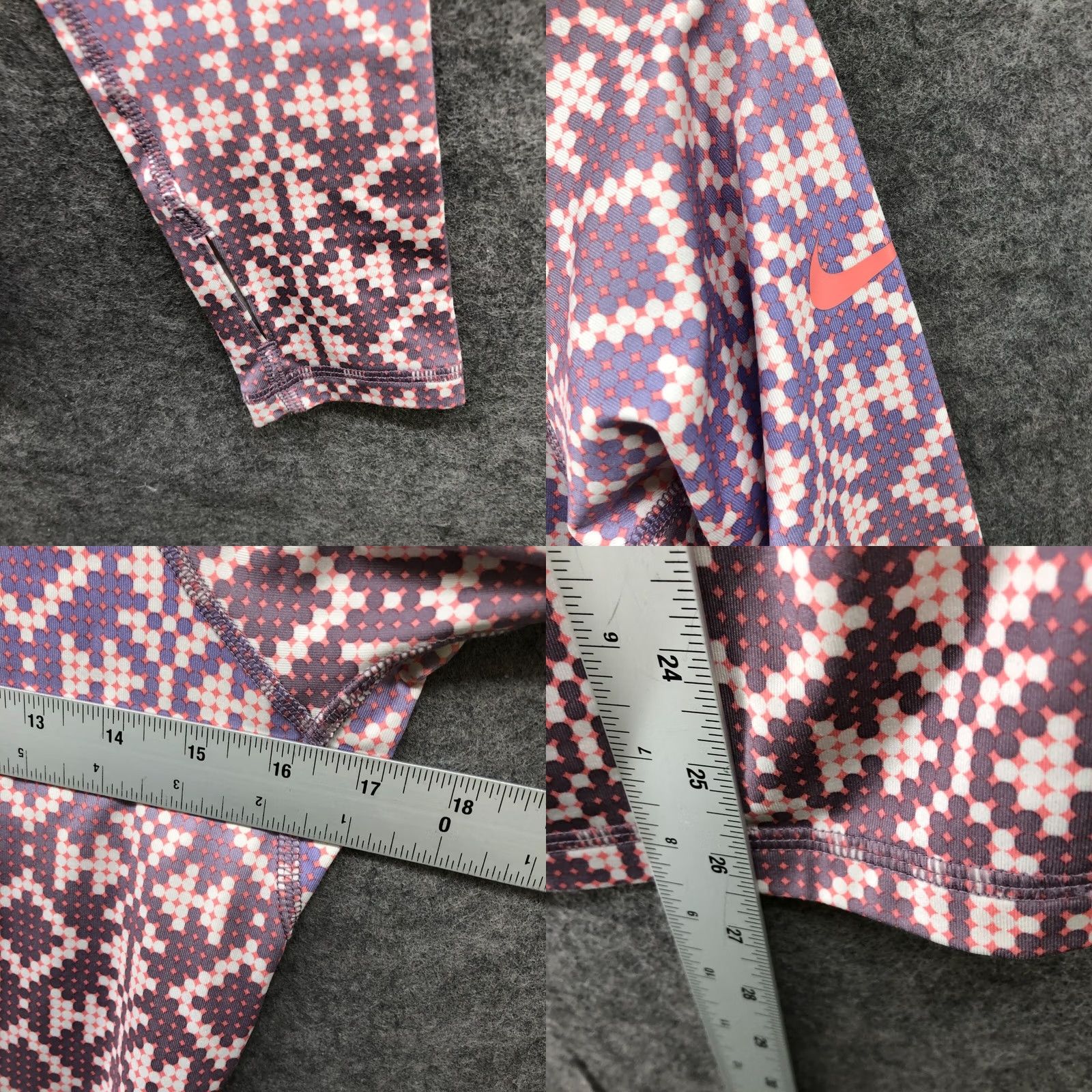 Nike Nike Pro Dri-Fit 1/4 Zip Top Women M Purple Raglan Long Sleeves Polyester Blend Size M / US 6-8 / IT 42-44 - 8 Thumbnail