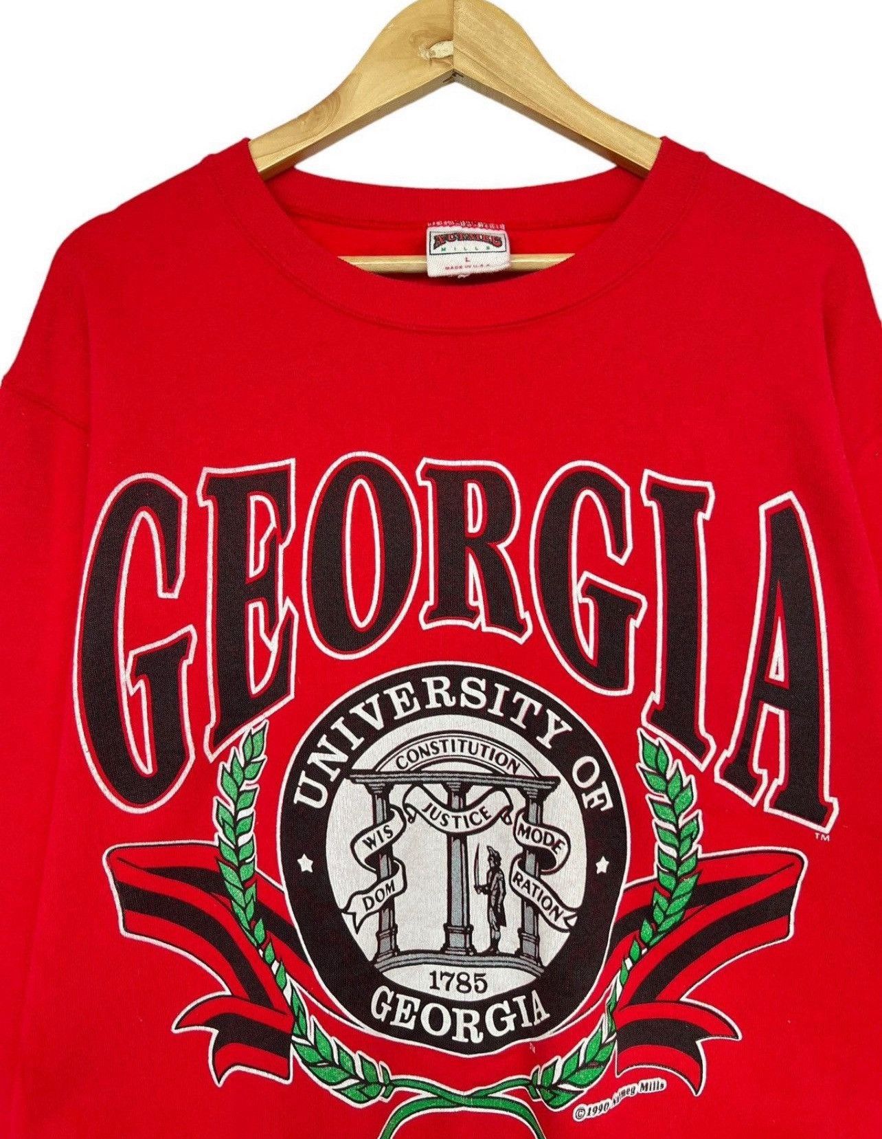 Vintage Vintage 90s Nutmeg University Georgia Red Baggy Sweatshirt Size US L / EU 52-54 / 3 - 2 Thumbnail