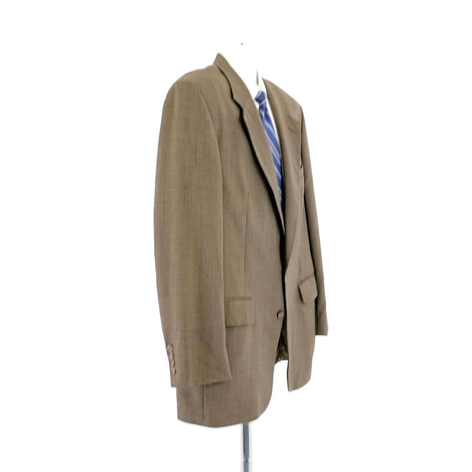 Lands' End DAMAGED Land's End 42L Wool Check Green Tan Red Windowpane S Size 42L - 8 Thumbnail
