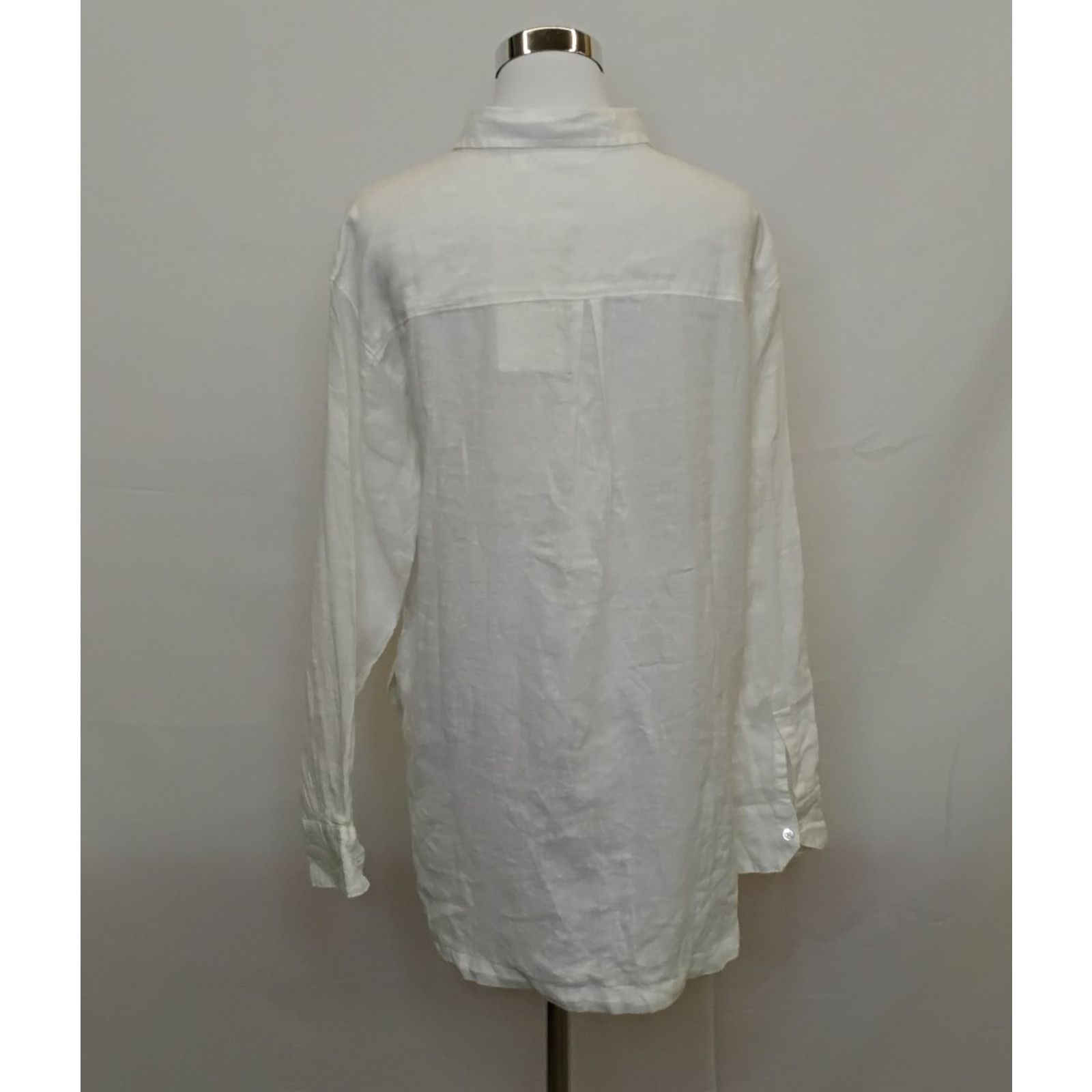 Athleta Athleta Linen Long and Lean Shirt Women's M White NWT Stain Size M / US 6-8 / IT 42-44 - 3 Thumbnail