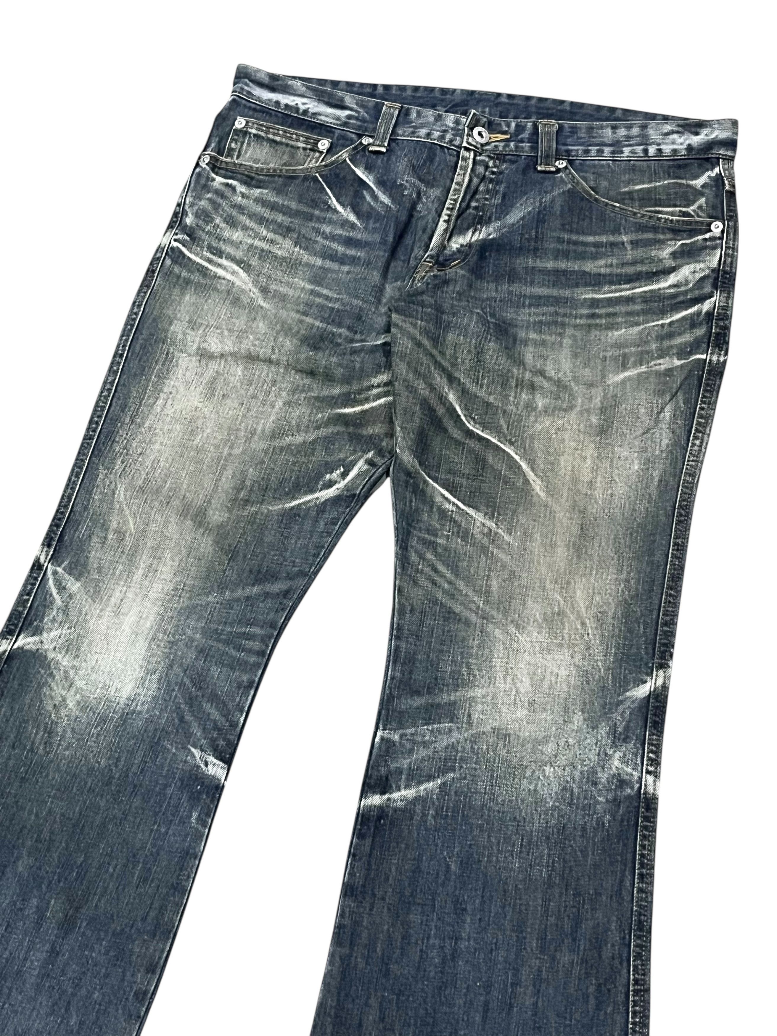 Le Grande Bleu (L.G.B.) High Street Flare Clawmark Mudwash Jeans Made in Japan Size US 32 / EU 48 - 3 Thumbnail