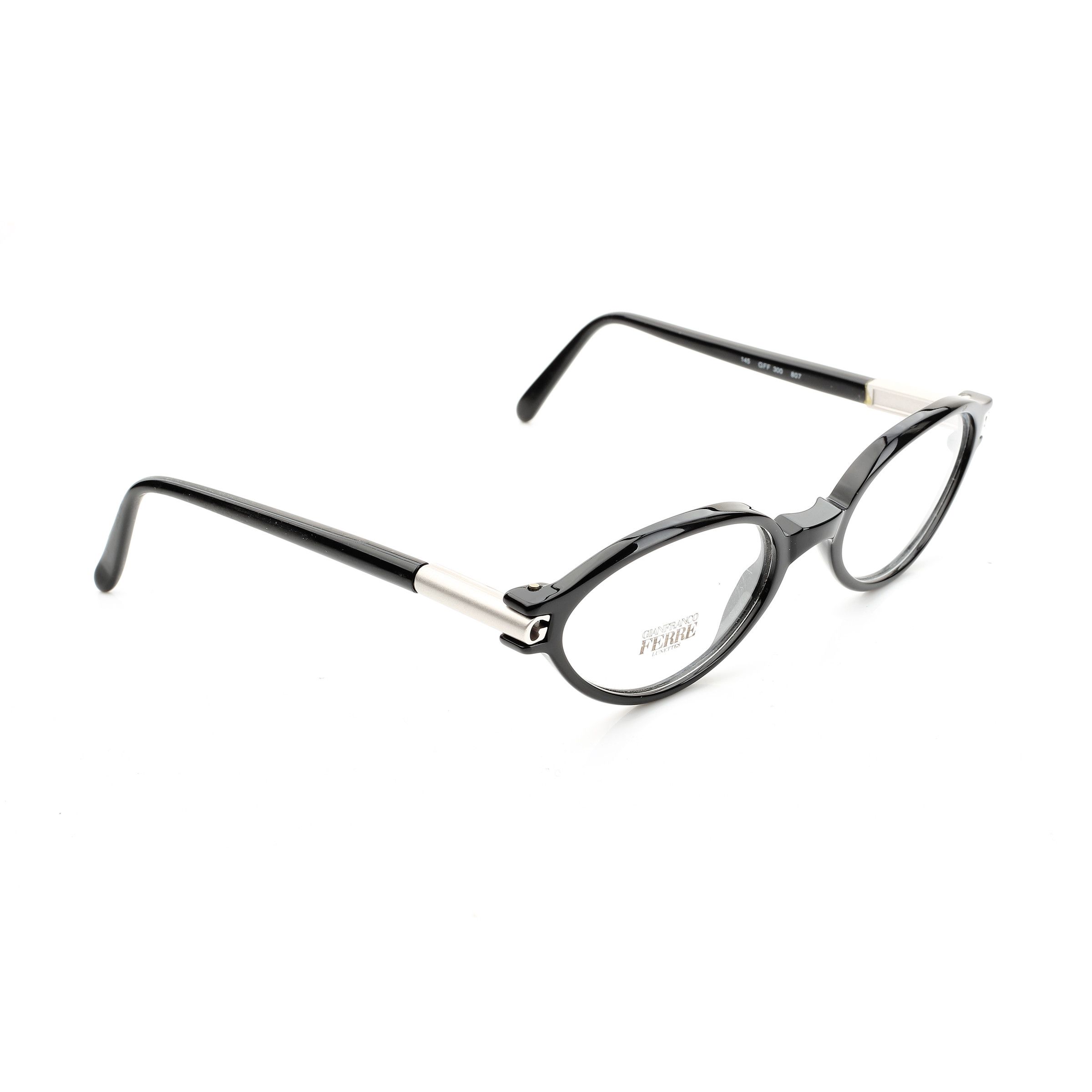 image of Archival Clothing x Gianfranco Ferre '90S Black & Silver Signature Glasses, Men's