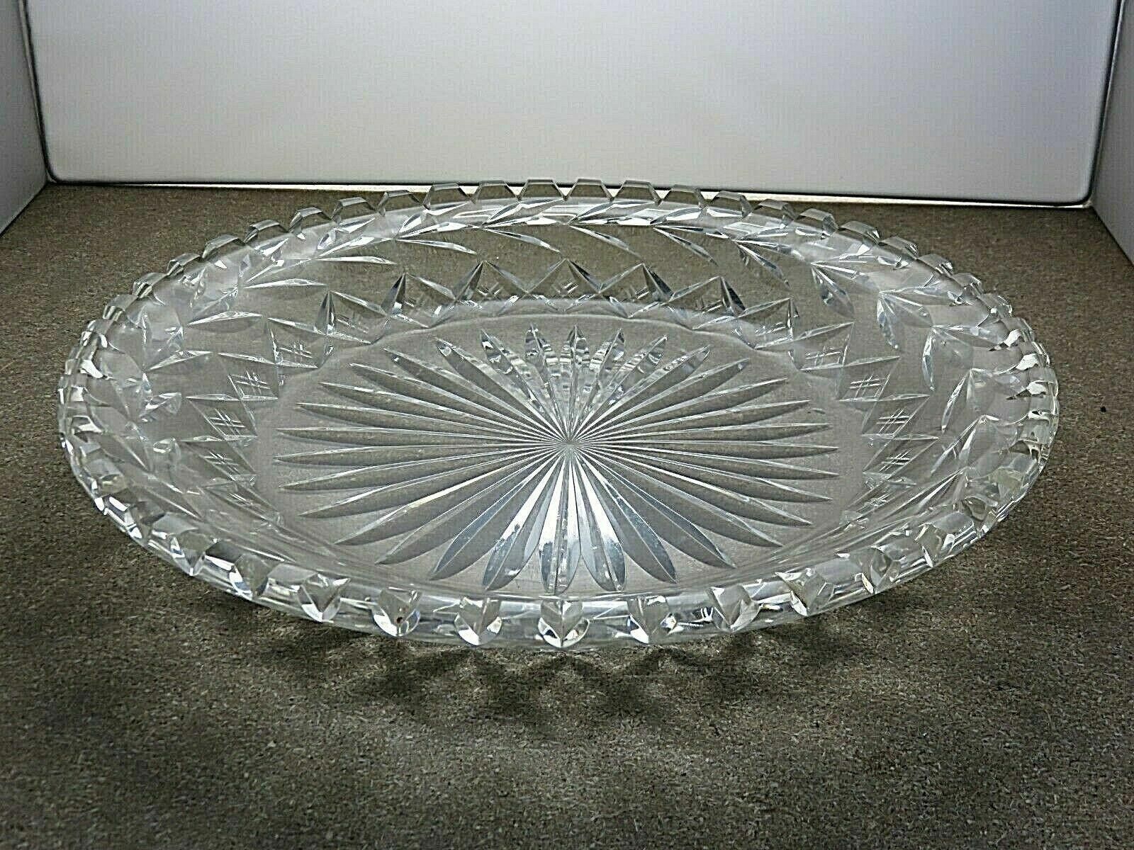 The Unbranded Brand Antique Lead Crystal Cut Glass Unique Rare Serving Tray Size ONE SIZE - 5 Thumbnail