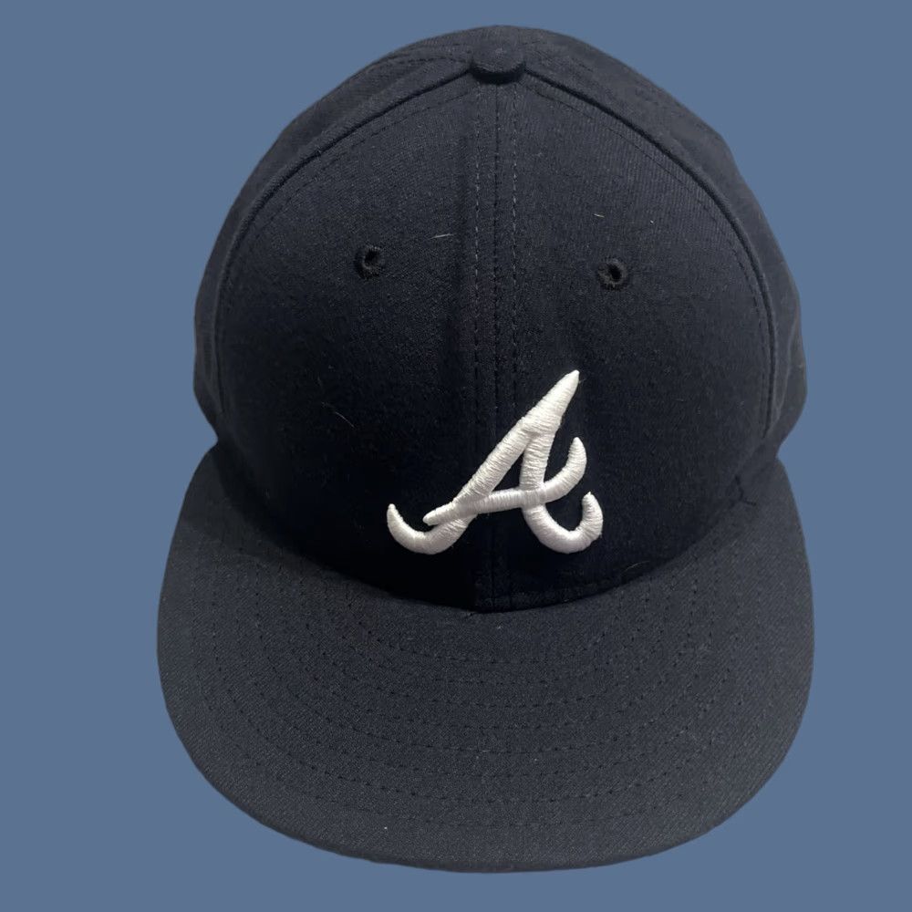 New Era NEW ERA Atlanta Braves On-Field 59Fifty Hat Fitted 7 1/8 Blue Baseball Cap Unisex Adults Size ONE SIZE - 1 Thumbnail