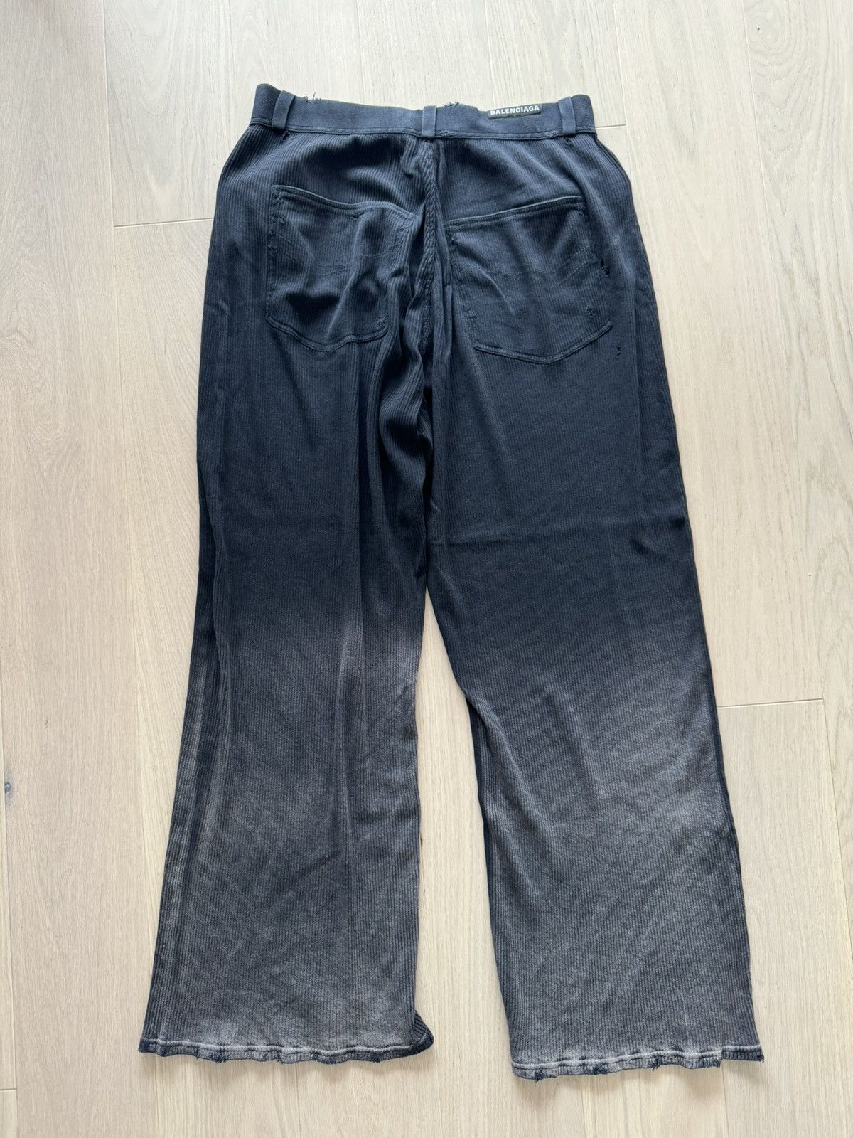 Balenciaga Balenciaga Bleached Cotton Rib Knit Pants Size US 34 / EU 50 - 5 Thumbnail
