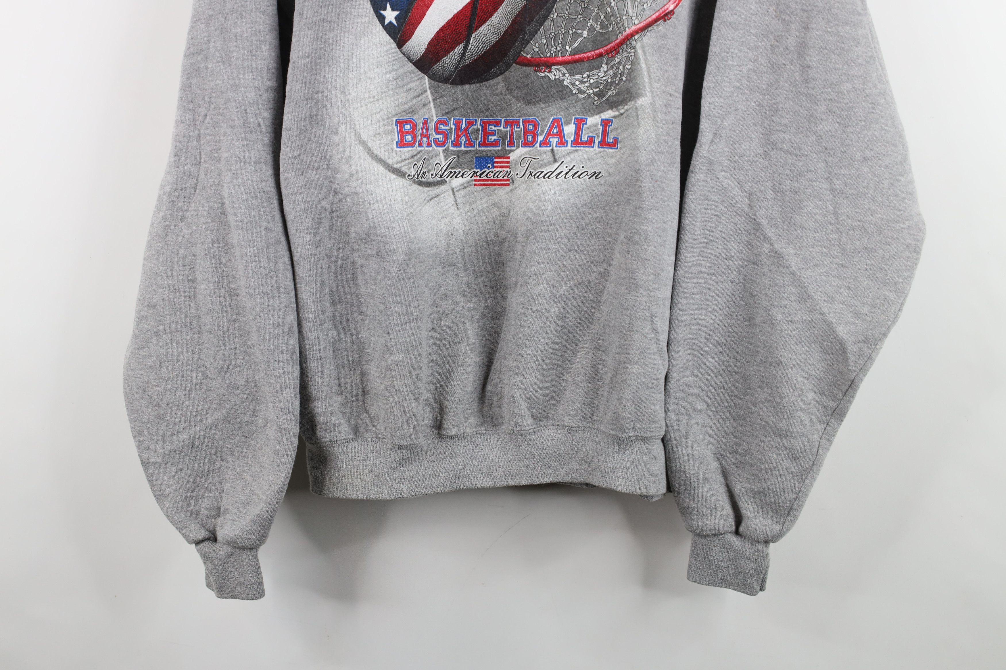 Vintage Vintage 90s Basketball An American Tradition Sweatshirt Gray Size US XL / EU 56 / 4 - 3 Thumbnail