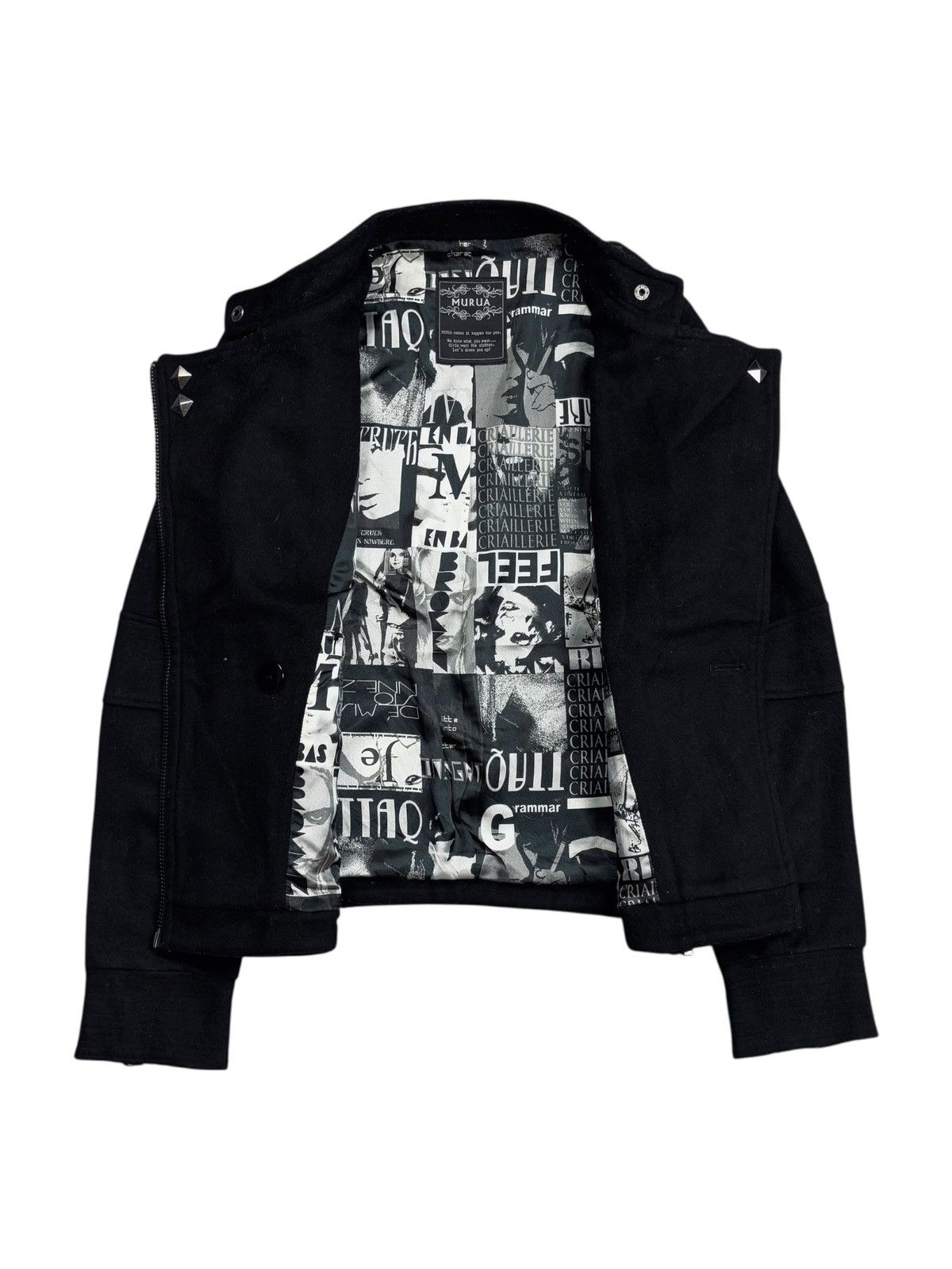 14th Addiction 2000s Murua - Vkei Style Multizips Rider Wool Jacket Size US M / EU 48-50 / 2 - 2 Thumbnail