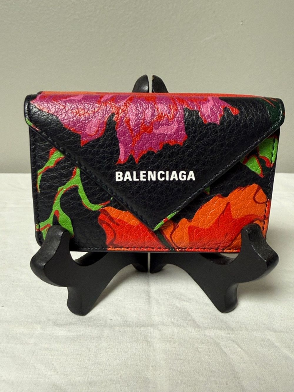 Balenciaga BALENCIAGA Everyday Mini Papier Floral Trifold Wallet Leath Size ONE SIZE - 1 Thumbnail