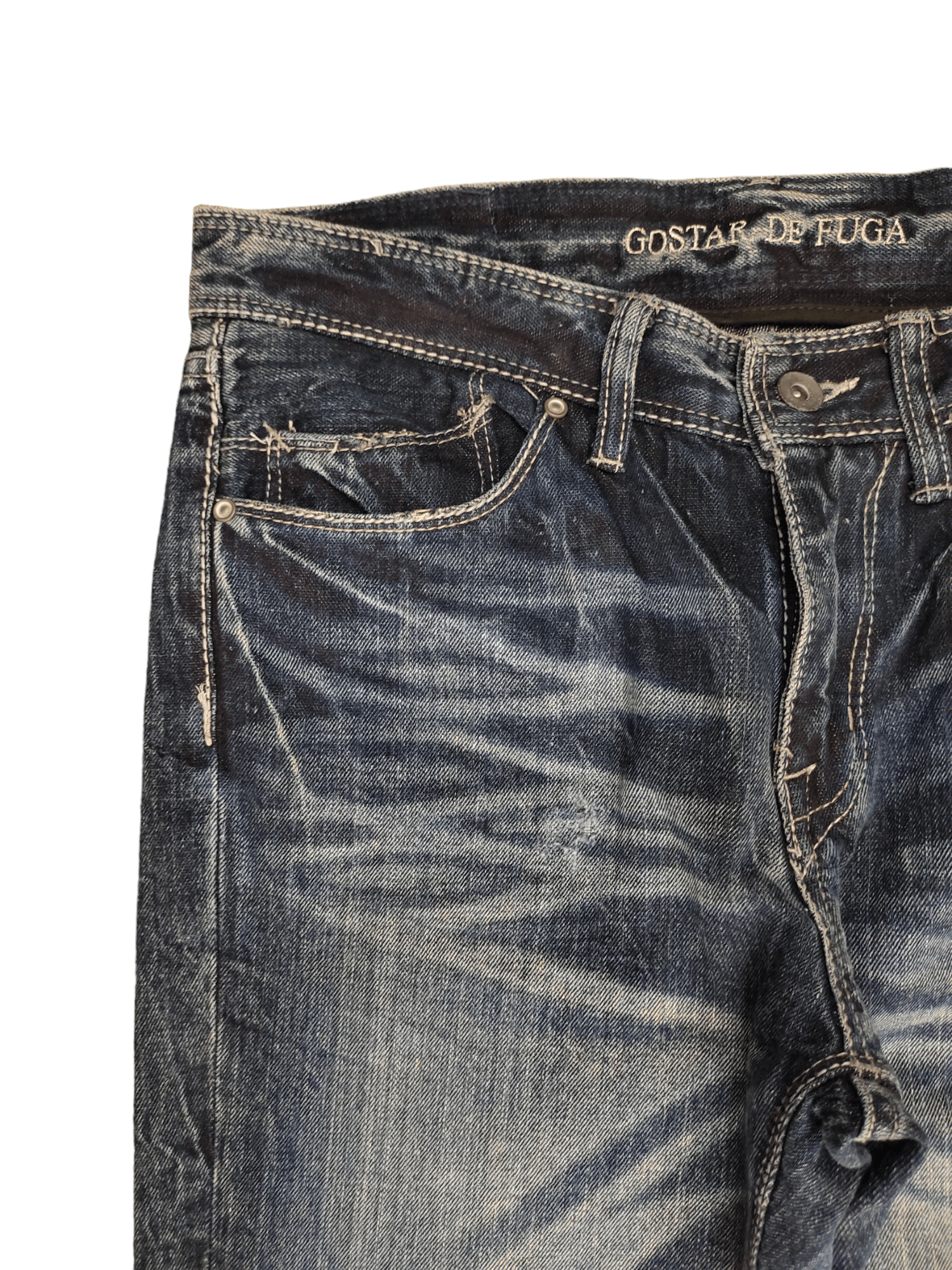 GOSTAR DE FUGA Gostar De Fuga Japan Clawmark Distress Faded Denim Jeans Y2k Size US 31 - 4 Thumbnail