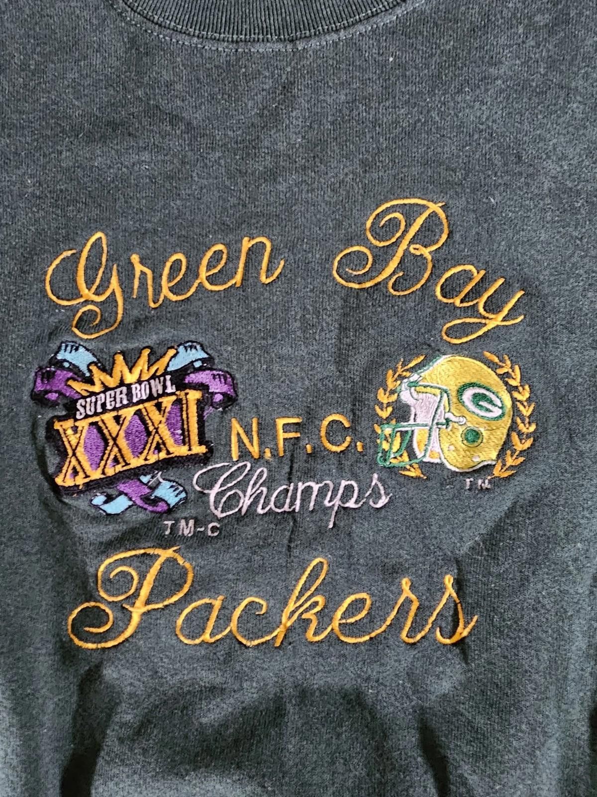 Fruit Of The Loom Vintage Green Bay Packers Super Bowl XXXI Men’s M Sweatshirt Size US M / EU 48-50 / 2 - 2 Thumbnail