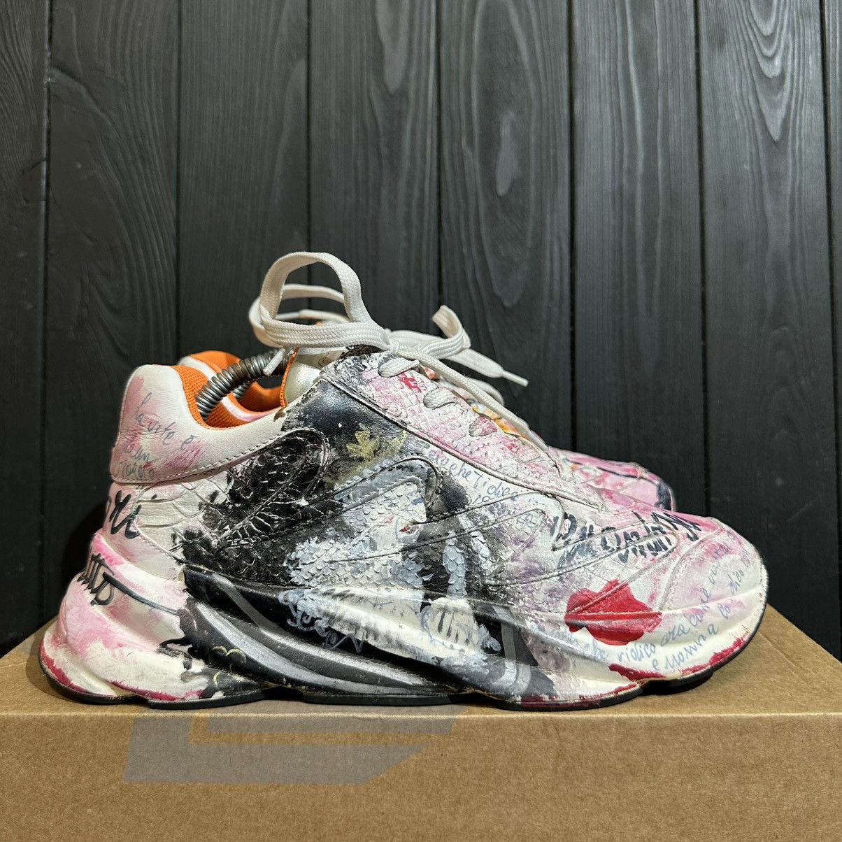 Other ELENA IACHI - Women’s Hand Paint Leather Sneakers Size 38/39 Size US 8 / IT 38 - 1 Thumbnail