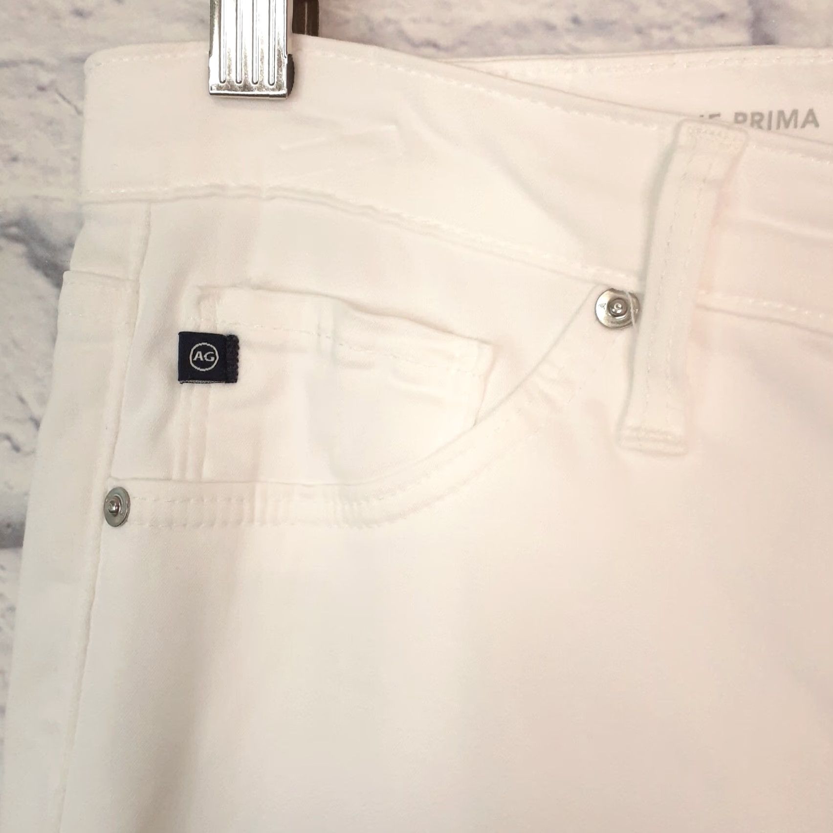 Denime AG Adriano Goldschmied Jeans Skinny White Denim 29x31 Adults Womens 29 31 Zip Button Fly Slim Fit Regular Size 29" - 4 Thumbnail