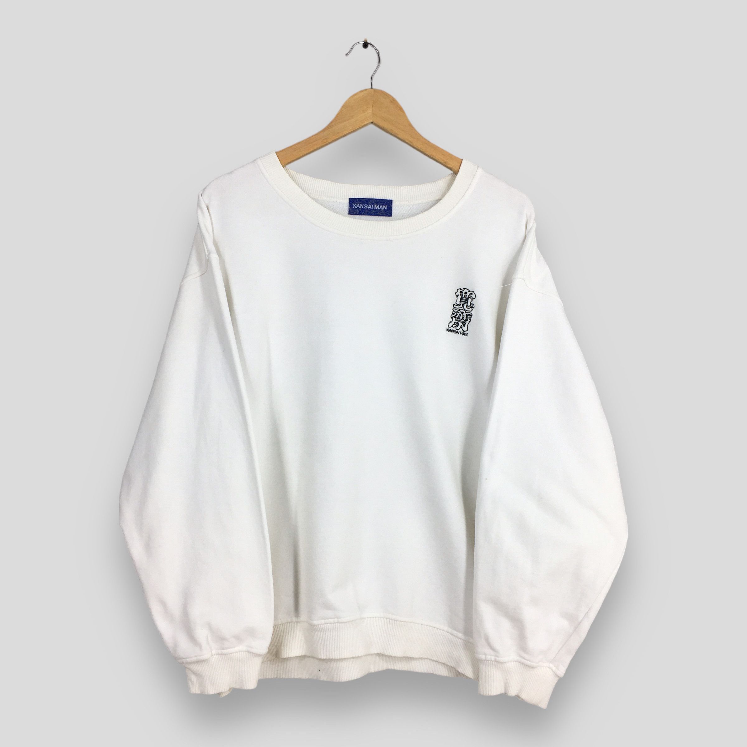 Japanese Brand Vintage 90's Kansai Man Japan White Sweatshirt Large Size US L / EU 52-54 / 3 - 1 Thumbnail