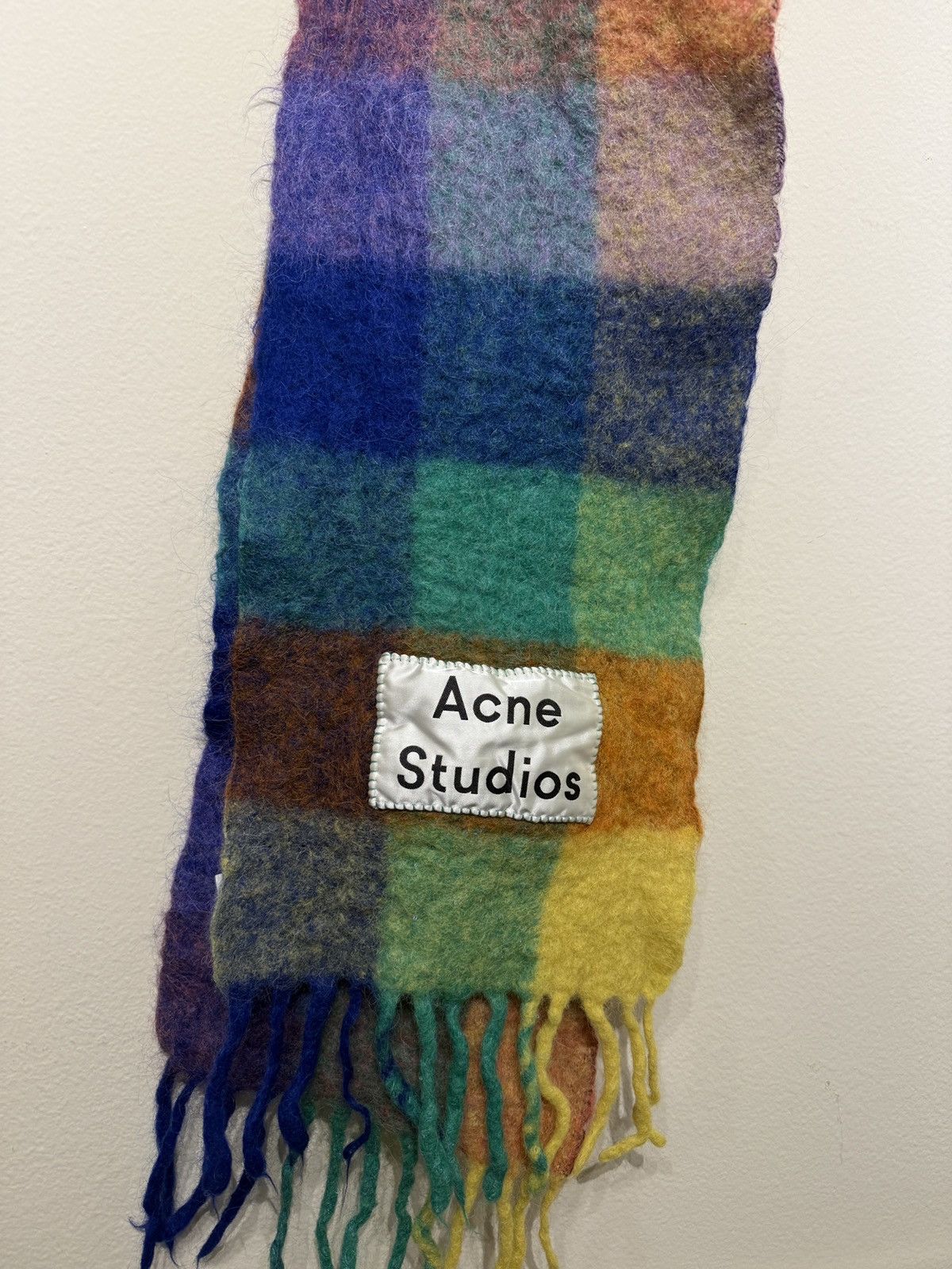 Acne Studios Acne Studio Mohair Checkered Scarf Size ONE SIZE - 2 Thumbnail