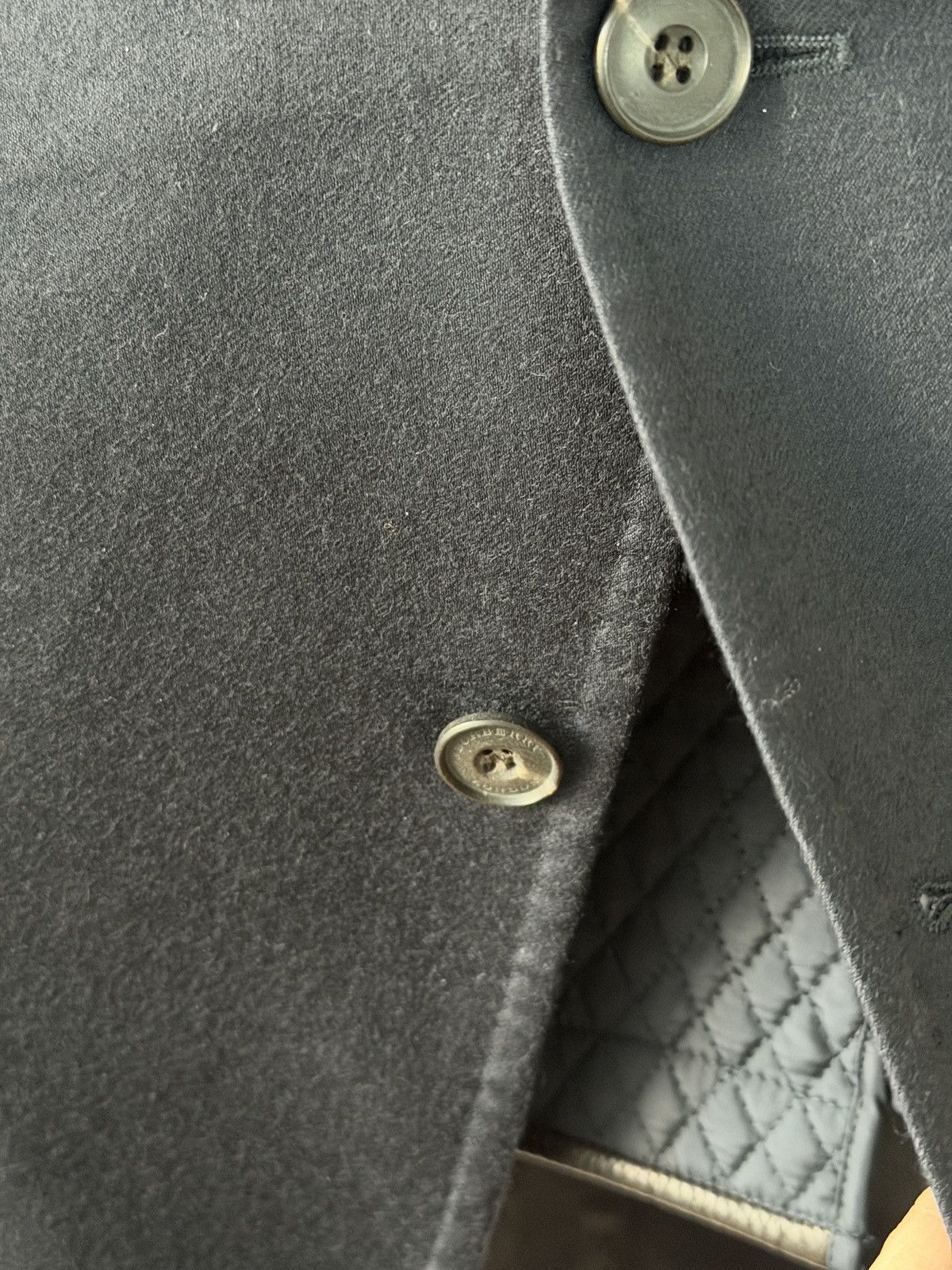 Burberry London Wool Cashmere Blazer with Quilted Vest Insert Navy 56 Size 52R - 7 Thumbnail