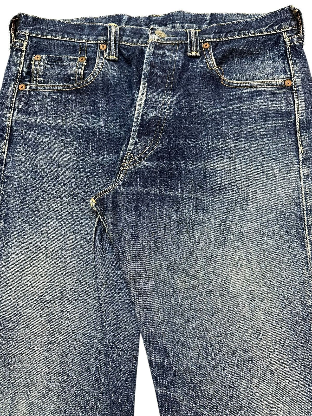 Full Count & Co. Vintage Japan Full Count Blue Faded Wash Wide Leg Jeans Size US 30 / EU 46 - 4 Thumbnail
