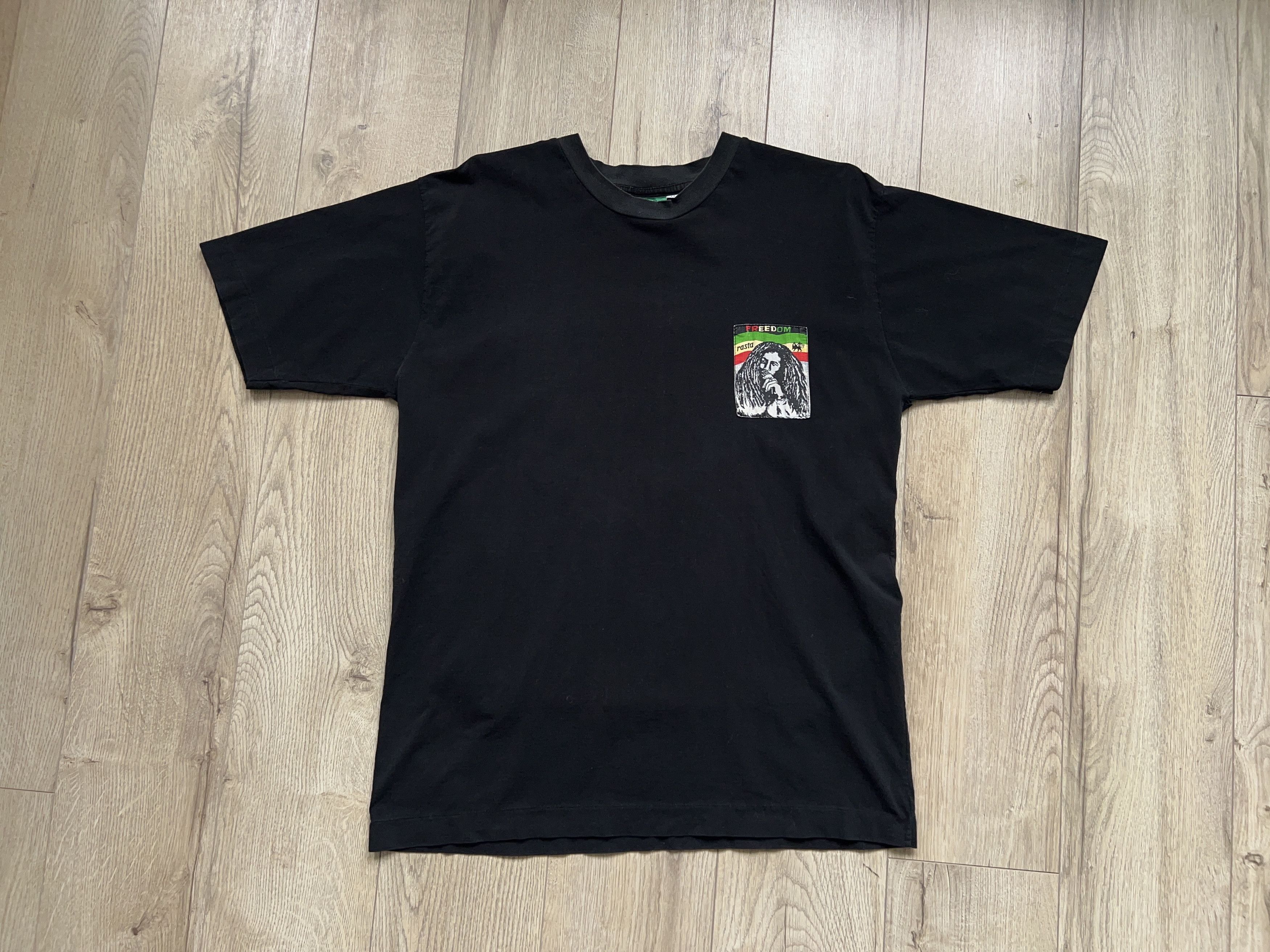 Bob Marley × Vintage Mens Rasta Bob Marley Black Hand Made T Shirt Tee Size US M / EU 48-50 / 2 - 5 Thumbnail