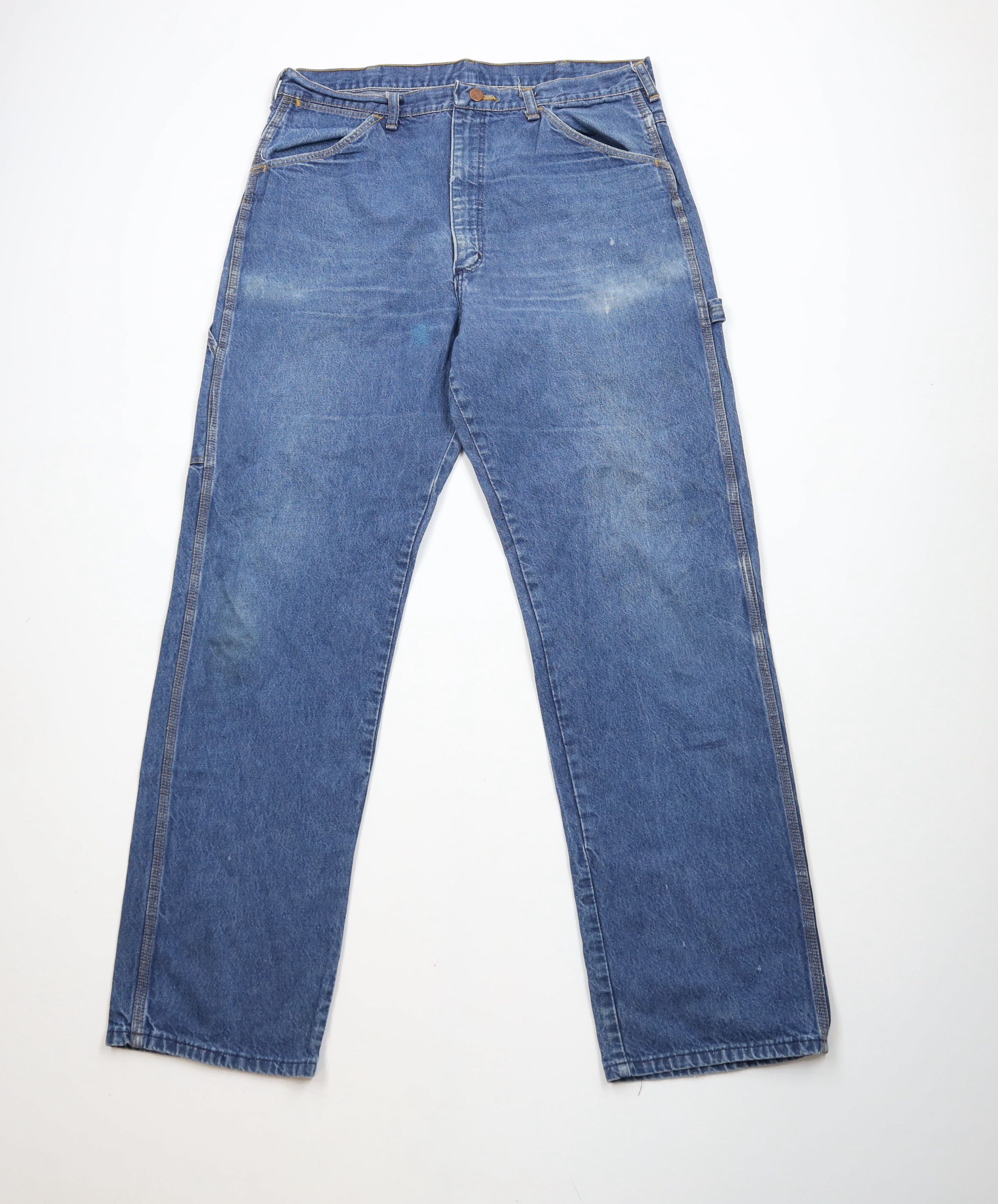Vintage Vintage 70s Streetwear Wide Leg Dungaree Denim Jeans USA Size US 36 / EU 52 - 1 Thumbnail
