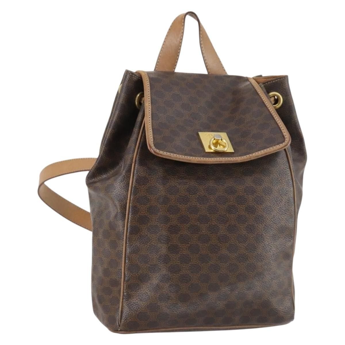 Celine Celine Vintage Drawstring Flap Backpack Macadam Coated Canvas Size ONE SIZE - 1 Thumbnail
