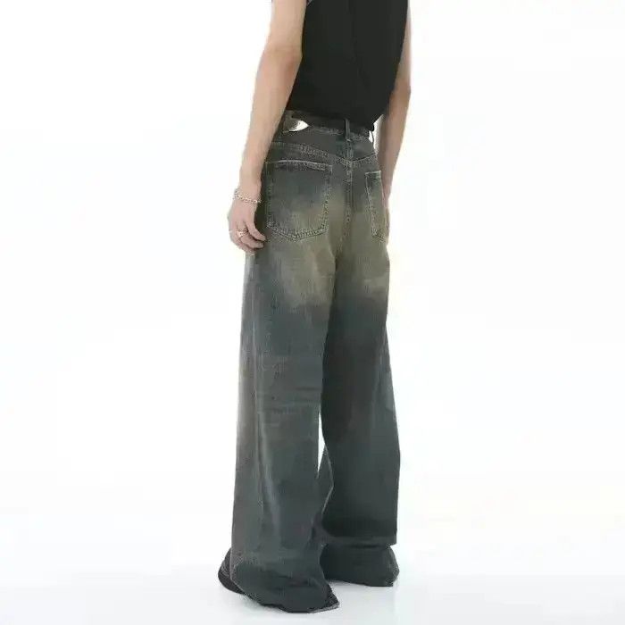 Japanese Brand Vintage Distressed Loose Wide Leg Mopping Jeans Size US 32 / EU 48 - 4 Thumbnail