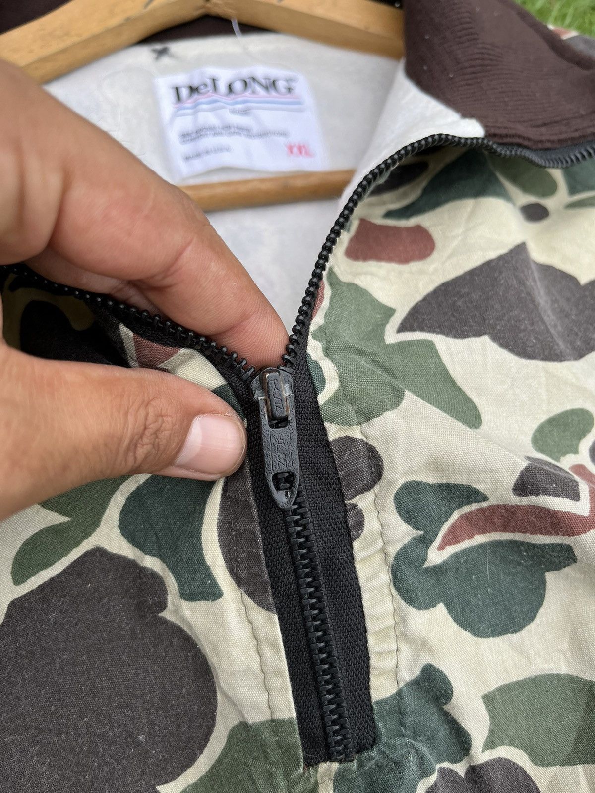 Delong × Vintage RARE Vintage Delong Camouflage Half Zipper Jacket 90s USA Size US XXL / EU 58 / 5 - 7 Thumbnail