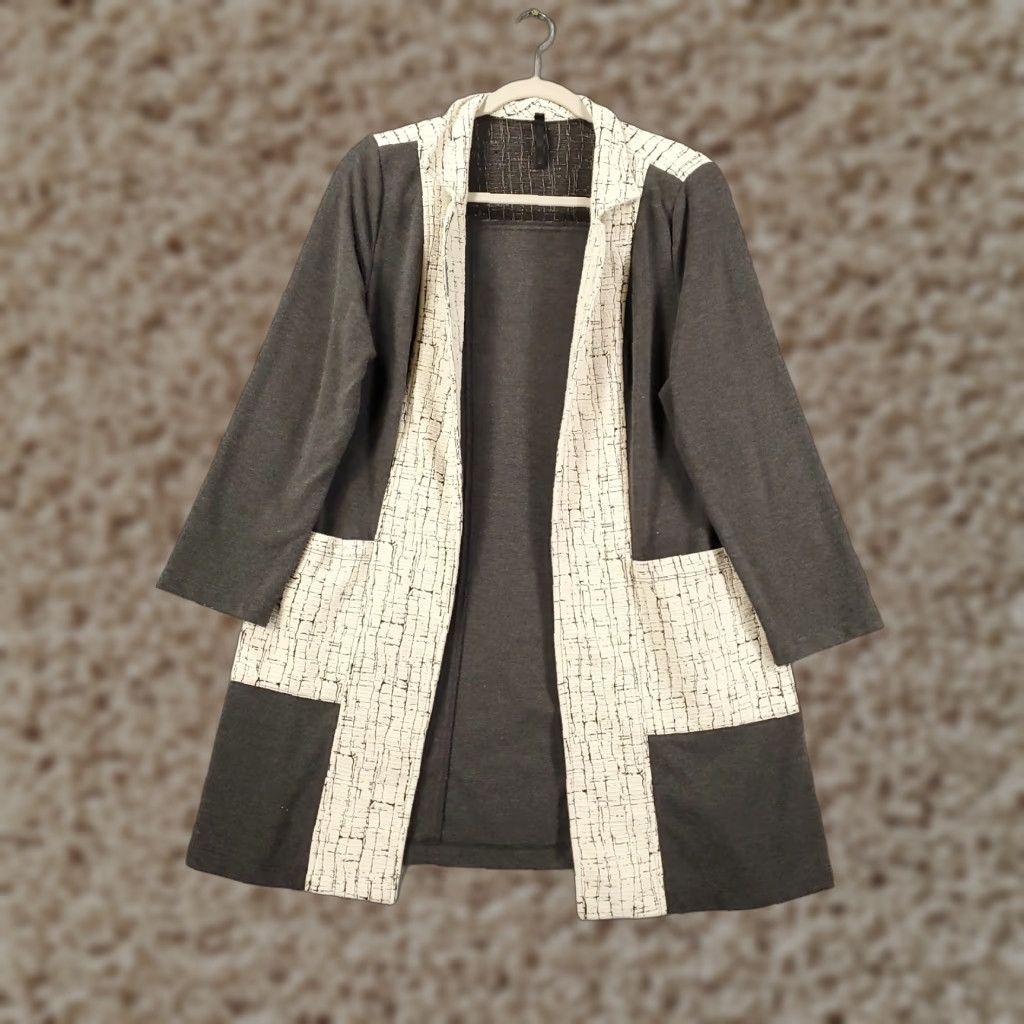 Vintage VINTAGE IC by Connie K Cardigan Womens Large Gray Open Front Duster Cardigan Sweater Size L / US 10 / IT 46 - 1 Thumbnail