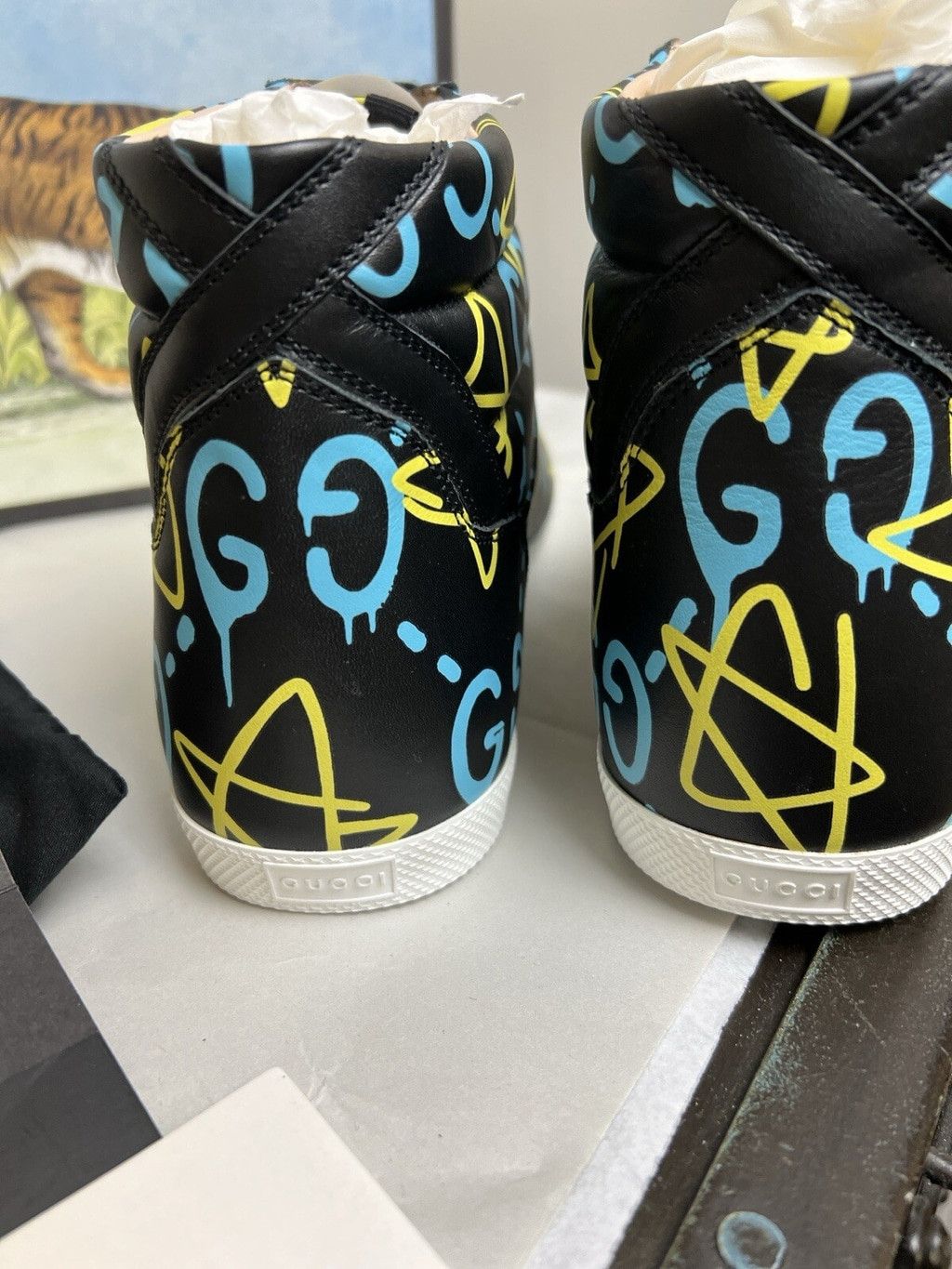 Gucci Gucci Ghost High Top Sneakers Apollo Limited Edition 9 Men Size US 9 / EU 42 - 2 Thumbnail