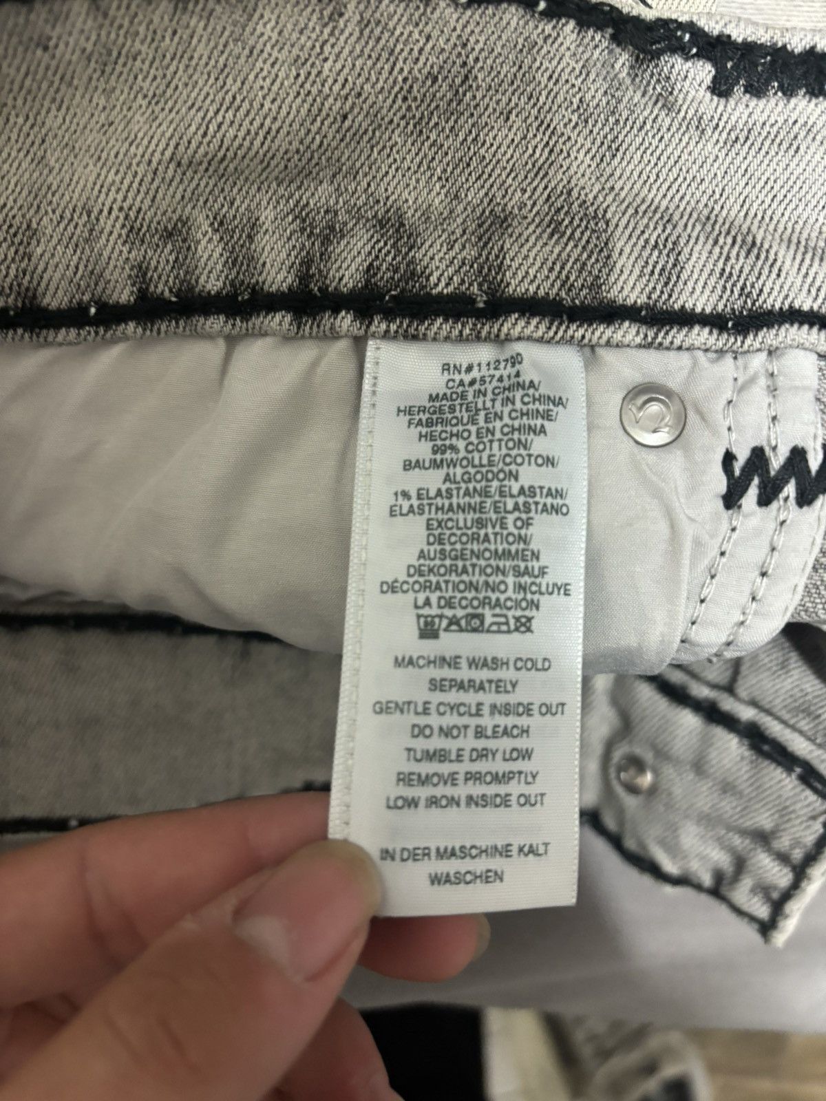 True Religion True Religion Teal Stitch Grey Denim Size US 30 / EU 46 - 4 Thumbnail
