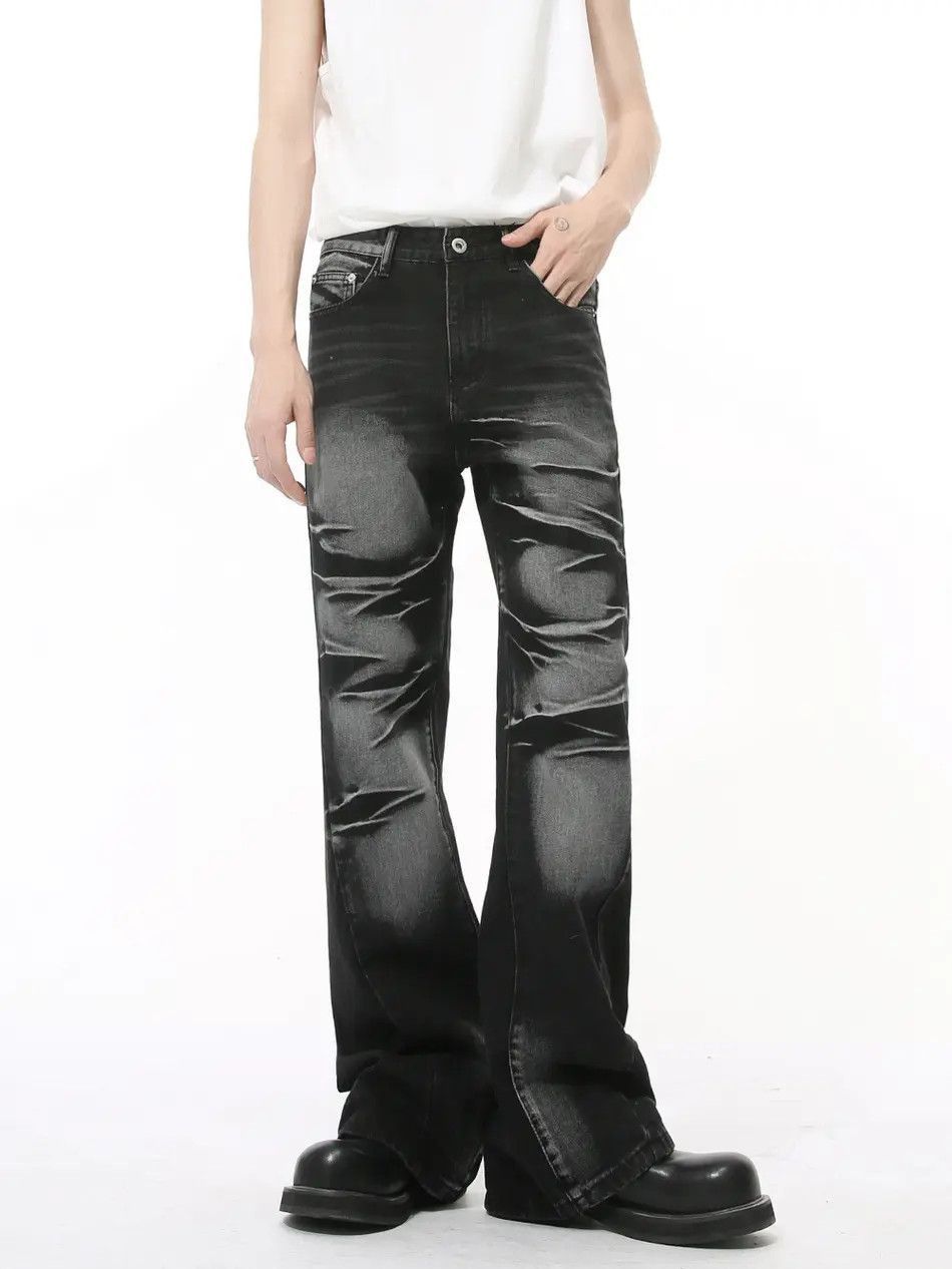 Japanese Brand Retro loose straight leg micro flared jeans Size US 32 / EU 48 - 5 Thumbnail
