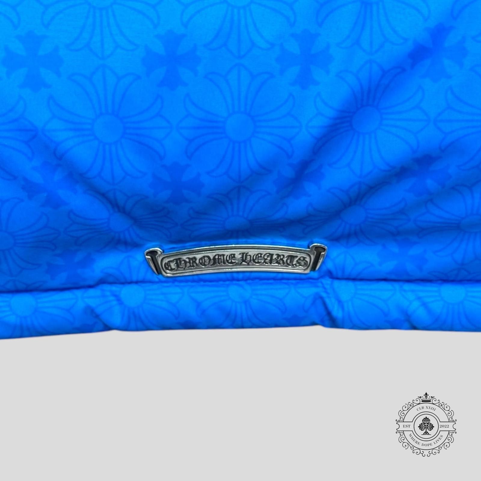 Chrome Hearts Chrome Heart Plus Pattern Puffer Jacket in Blue Size US XL / EU 56 / 4 - 4 Thumbnail