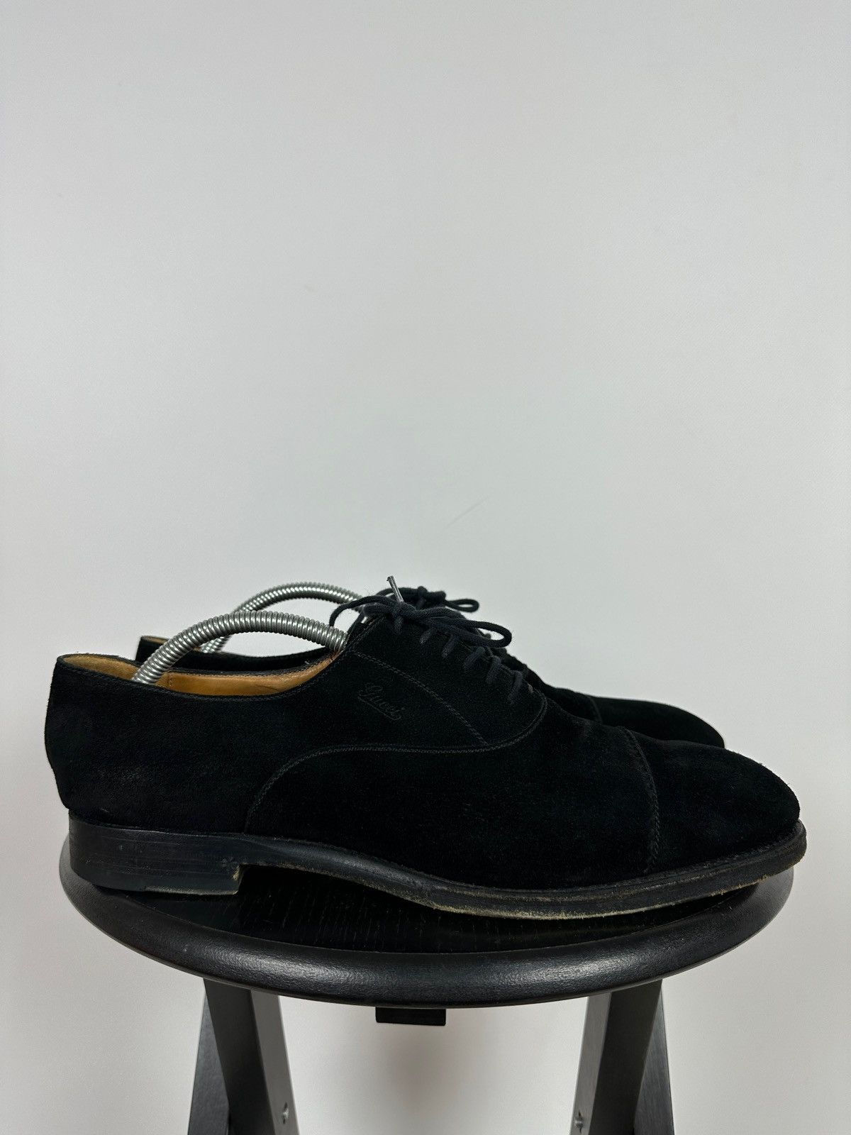 Gucci Gucci Black Suede Leather Oxford Dress Shoes Size US 9 / EU 42 - 1 Thumbnail