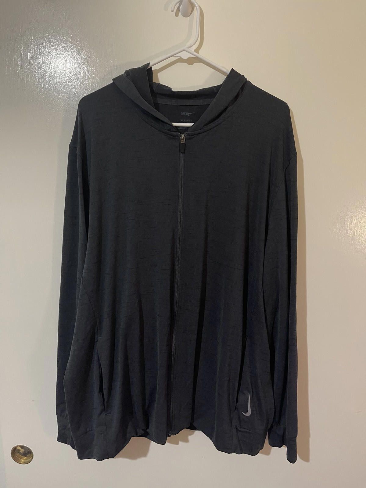 Nike Nike Yoga Hoodie Mens XL Dark Gray Full Zip Sweatshirt Gym Size US XL / EU 56 / 4 - 1 Thumbnail