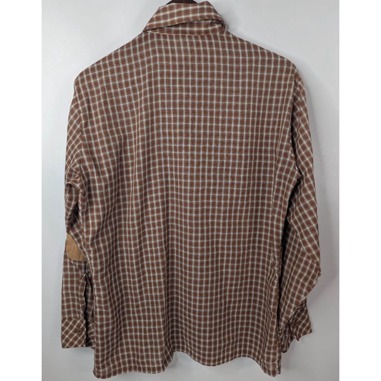 Wrangler VINTAGE Wrangler Shirt Western Plaid Corduroy Lightweight M USA Brown Knit? Size M / US 6-8 / IT 42-44 - 4 Thumbnail