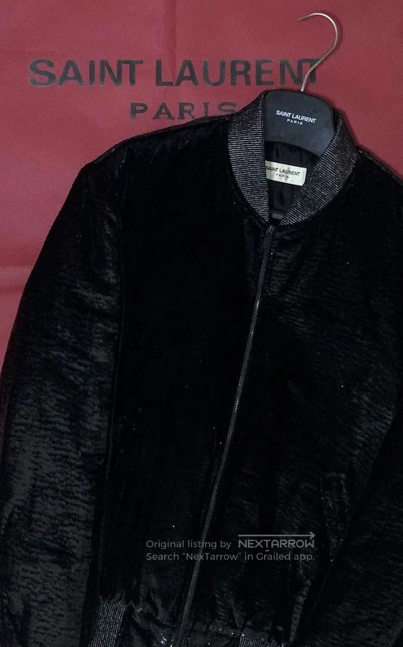 Saint Laurent Paris Saint Laurent 17FW Reflective Velvet Jacket . Size US L / EU 52-54 / 3 - 7 Thumbnail