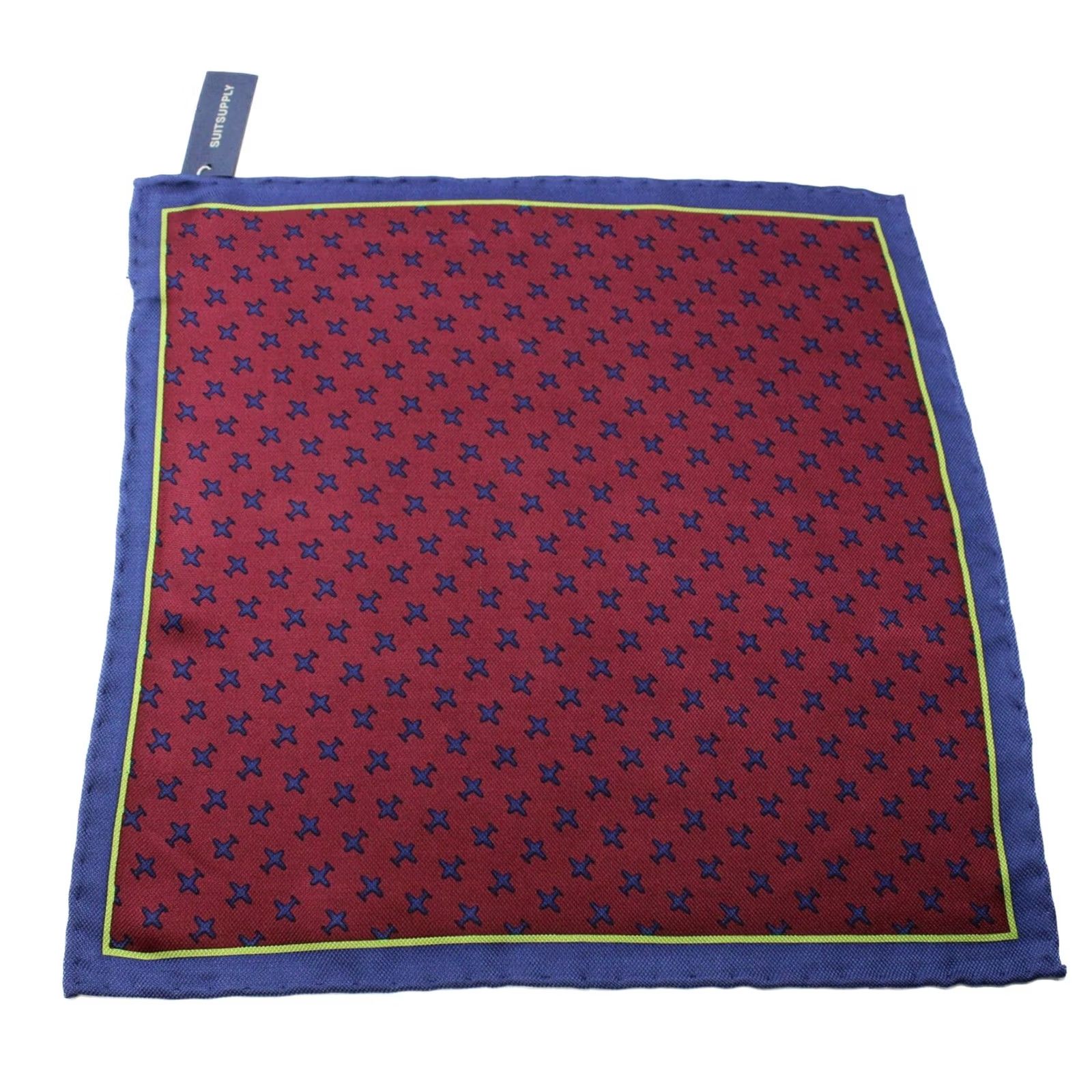 Suitsupply Suitsupply Handkerchief Pocket Graphic Bordeaux Pure Silk Formal Men's ONE SIZE Size ONE SIZE - 4 Thumbnail