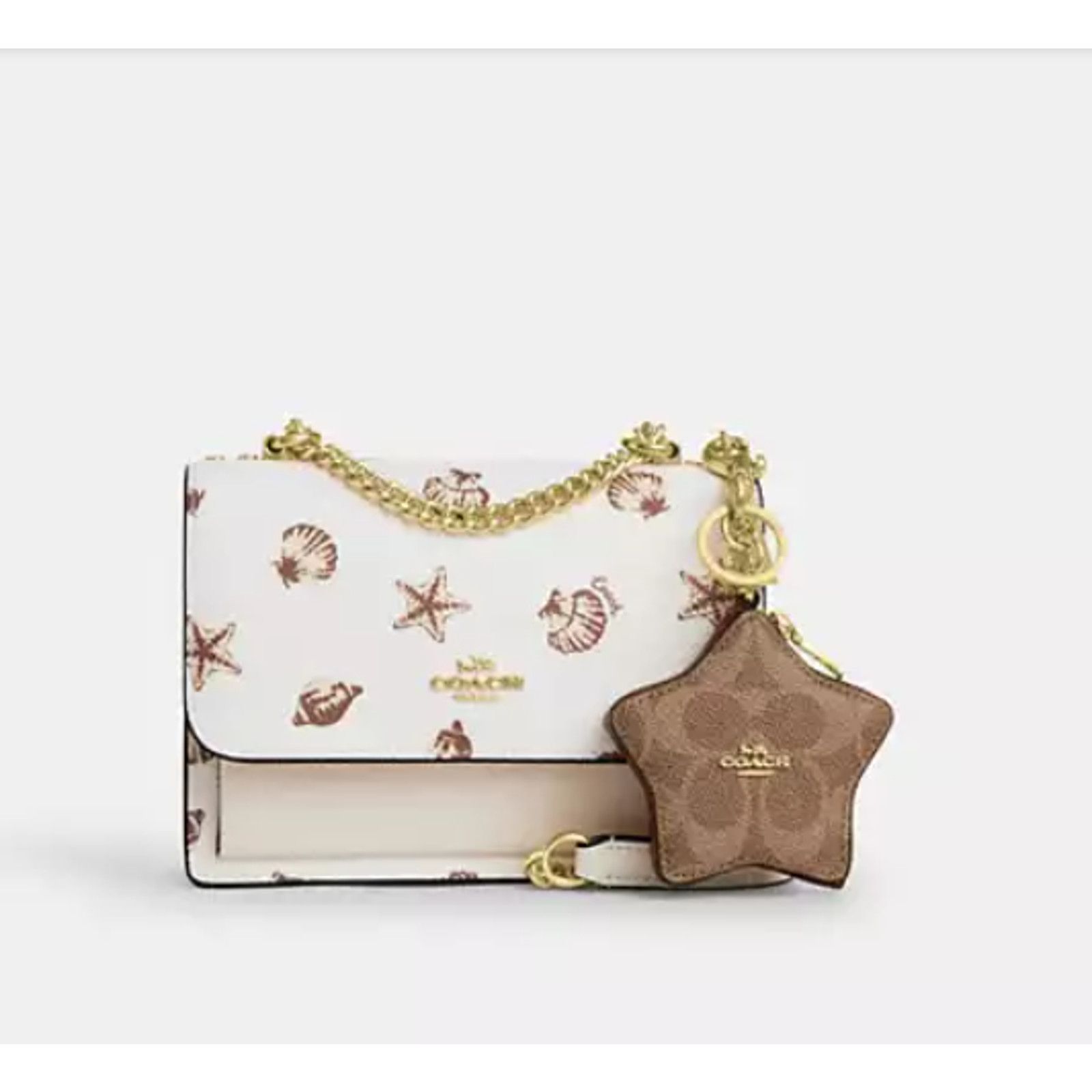 Coach Coach Star Bag Charm Coin Case Pouch Sig Canvas Tan Brown Size ONE SIZE - 5 Thumbnail
