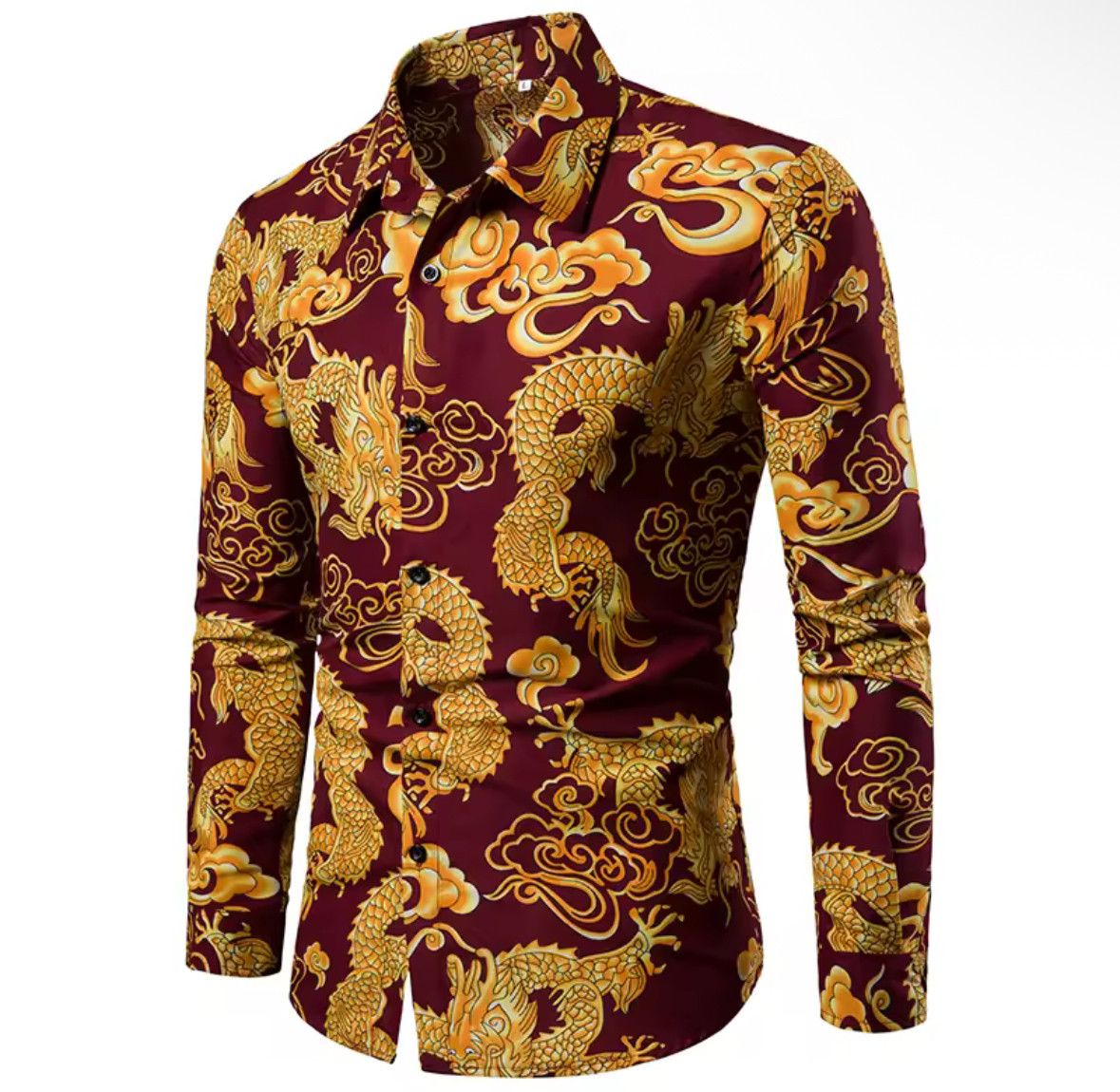 Other Chinese Style Dragon Print Cardigan Shirt Top Long Sleeve Size US XL / EU 56 / 4 - 1 Thumbnail