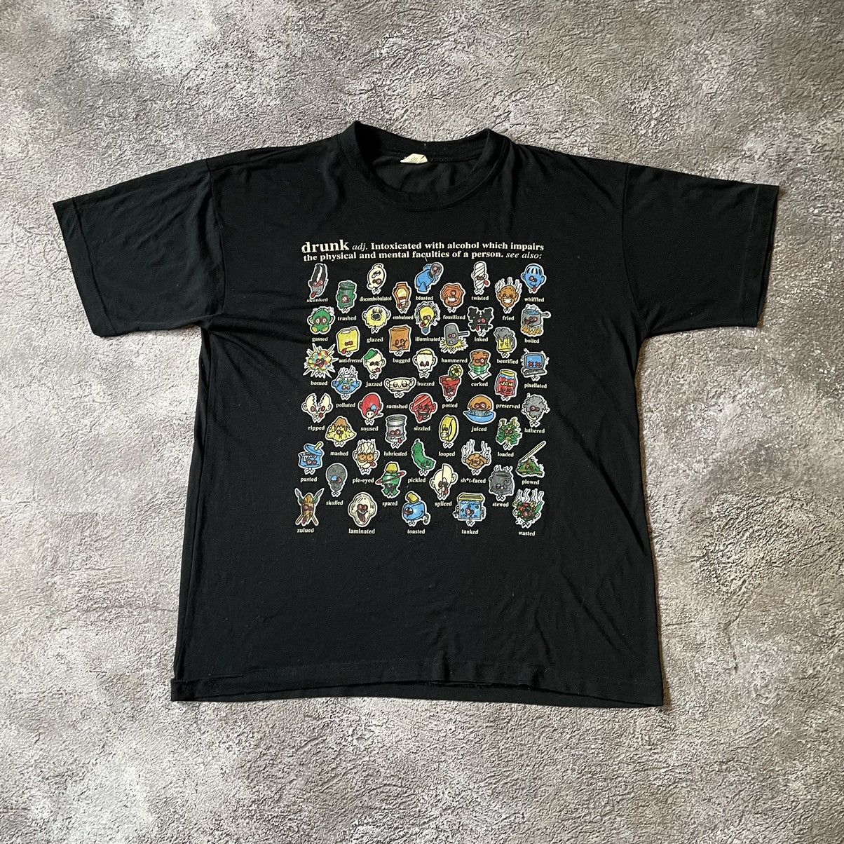 Gildan Vintage Y2K ADULT LOGO FUNNY DRUNK TRIP FACE L Size US L / EU 52-54 / 3 - 3 Thumbnail