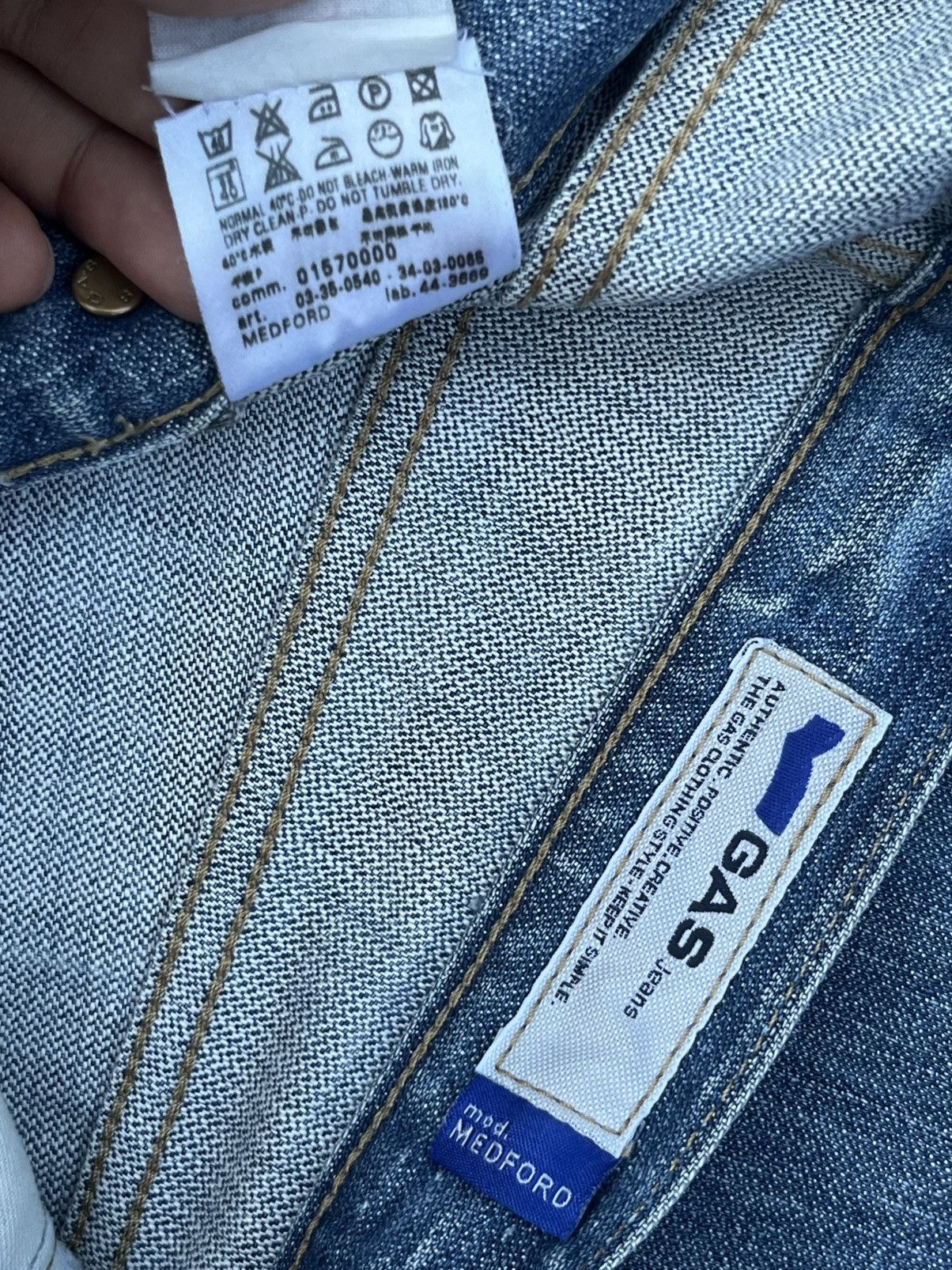 GAS × Japanese Brand Vintage Japanese Brand Blue Washed Mid Rise Wide Leg Jeans Size US 32 / EU 48 - 11 Thumbnail