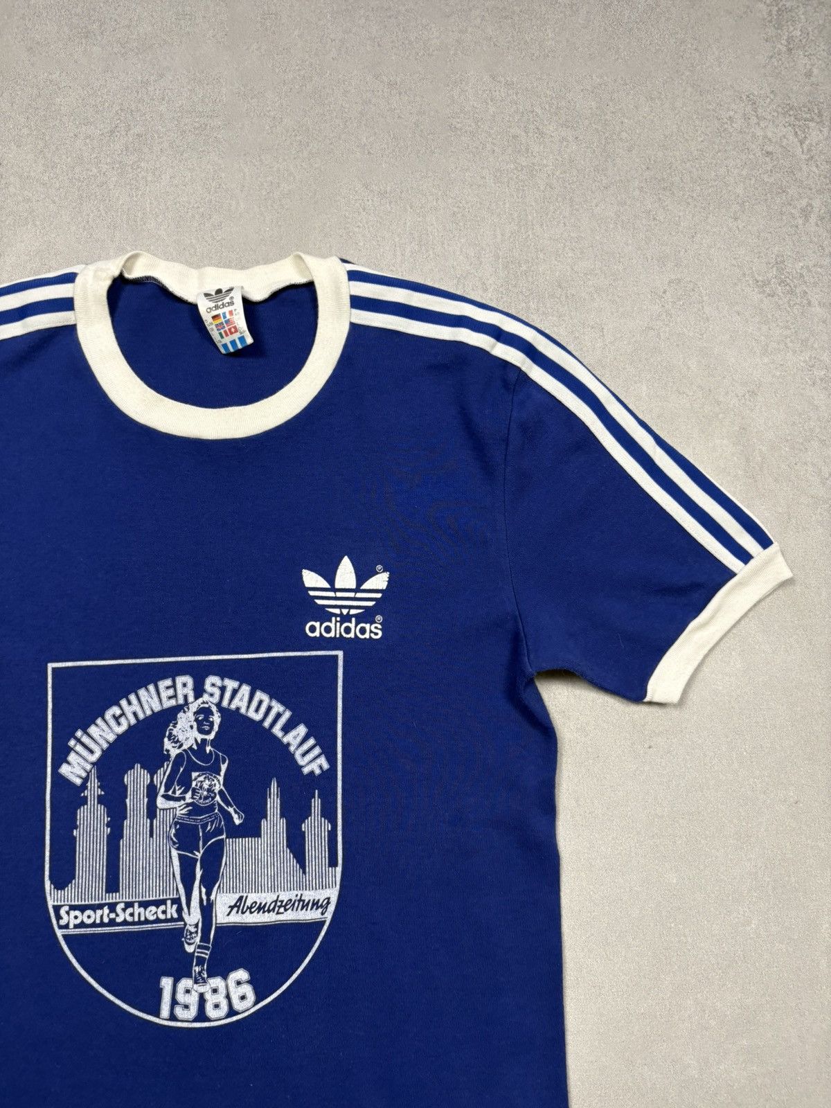 Adidas Vintage Adidas Munchen Stadtlauf 1986 Ringer T Shirt 80s M Size US M / EU 48-50 / 2 - 2 Thumbnail