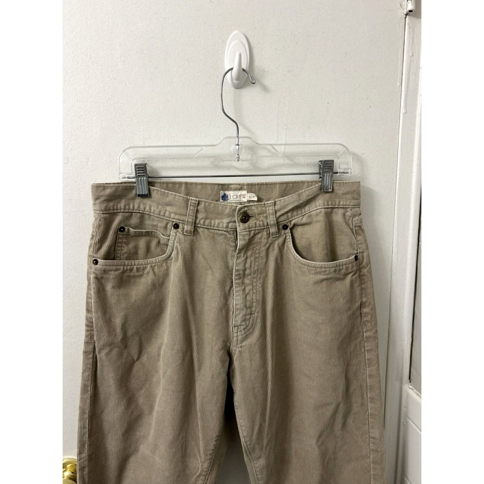 Vintage VTG J Crew Corduroy Pants Mens 32x27 Tan Beige Straight Leg Holiday 09 Y2K Size US 32 / EU 48 - 2 Thumbnail