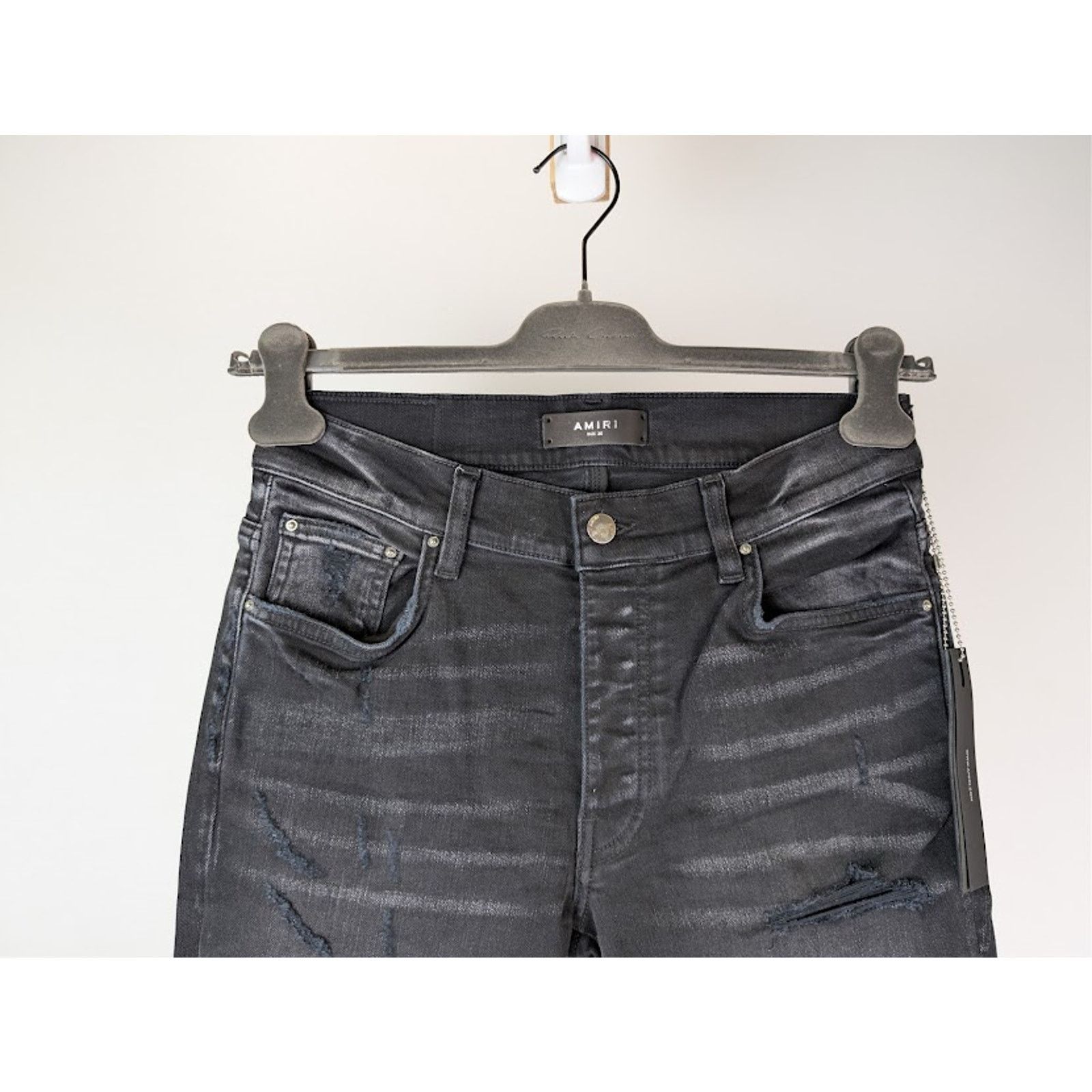 Amiri o1rshd1 Vintage Bandana Artpatch Skinny Denim Jeans Black Size US 36 / EU 52 - 3 Thumbnail