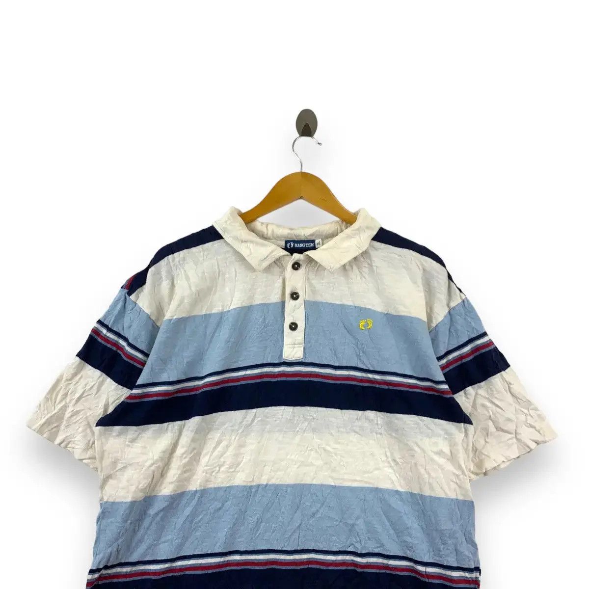 Hang Ten Vintage HANG TEN SURFING Hawaii Honolulu Striped Polo Tee Size US XXL / EU 58 / 5 - 2 Thumbnail