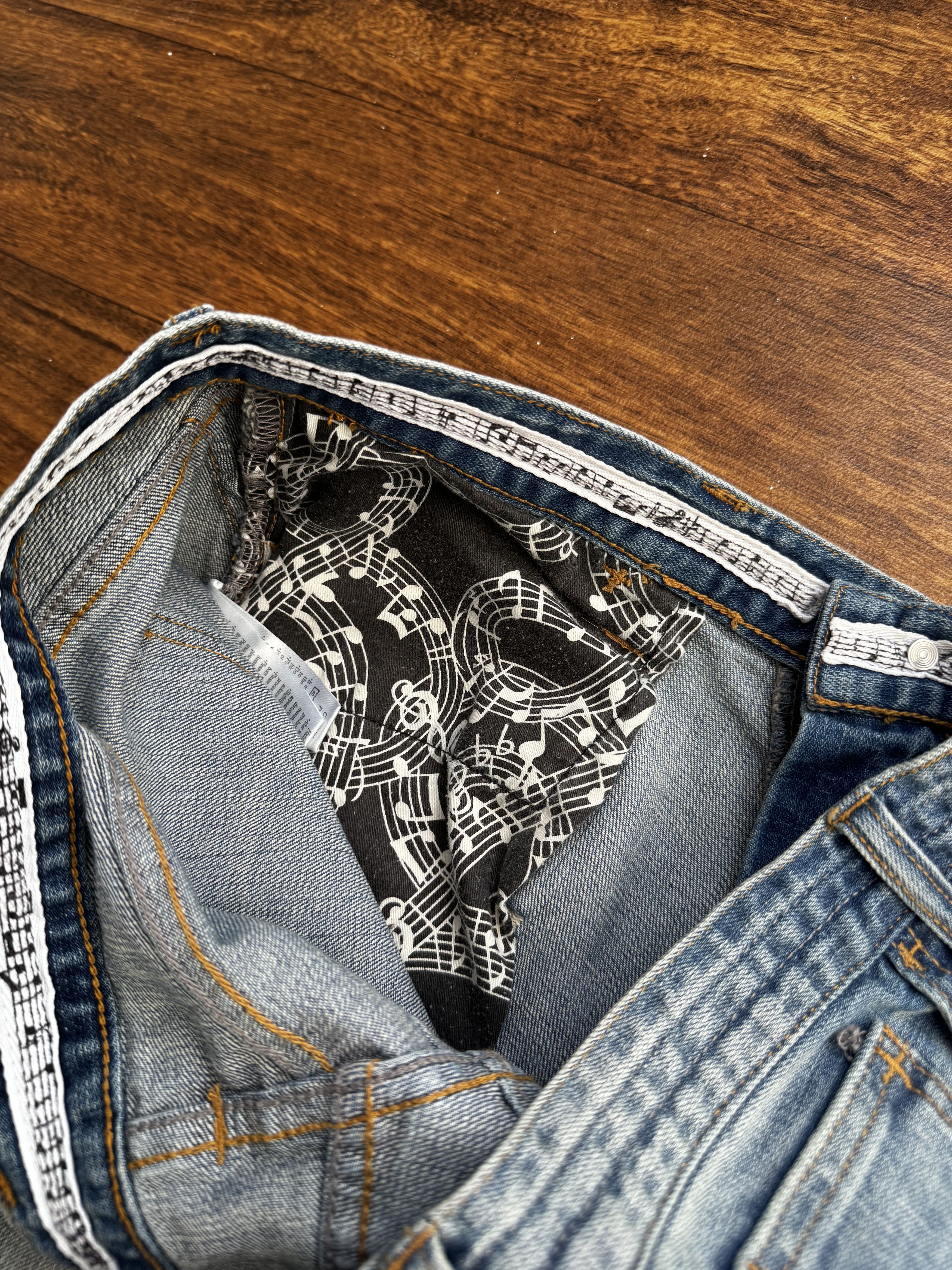 Number (N)ine Number (N)ine Music Note Paint Splatter Denim Size US 32 / EU 48 - 4 Thumbnail